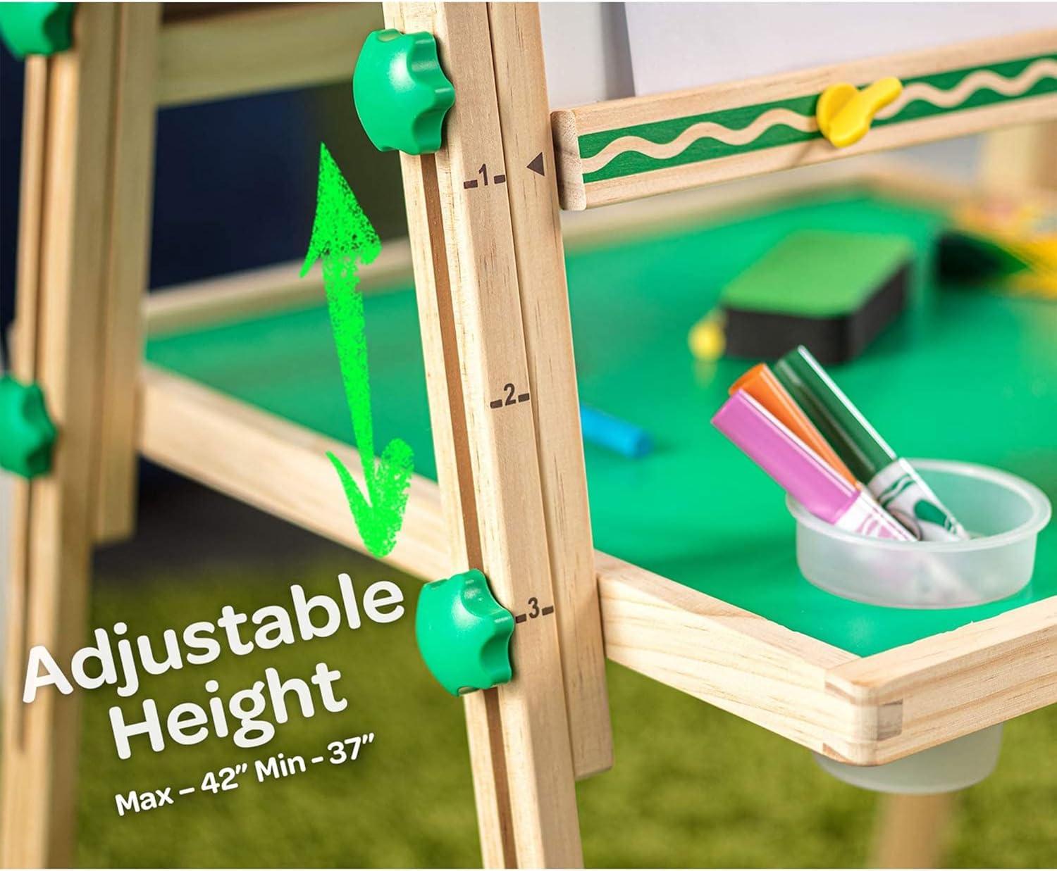 Crayola Kids Dual Sided Wooden Art Easel with Chalk and Dry Erase Markers