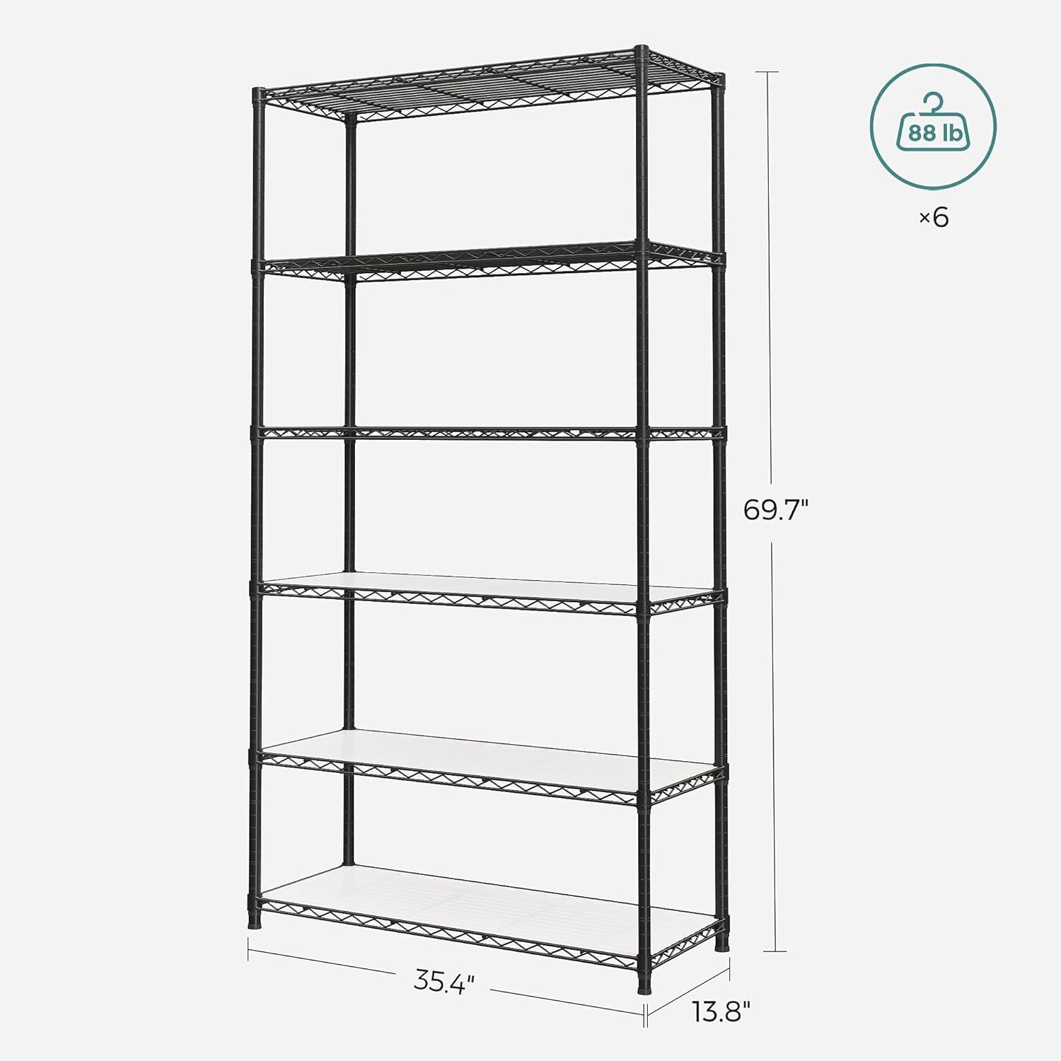 FDW  6-Tier Freely Assemble Wire Shelving Unit Heavy Duty Storage Rack Metal Shelf Garage Storage Shelves