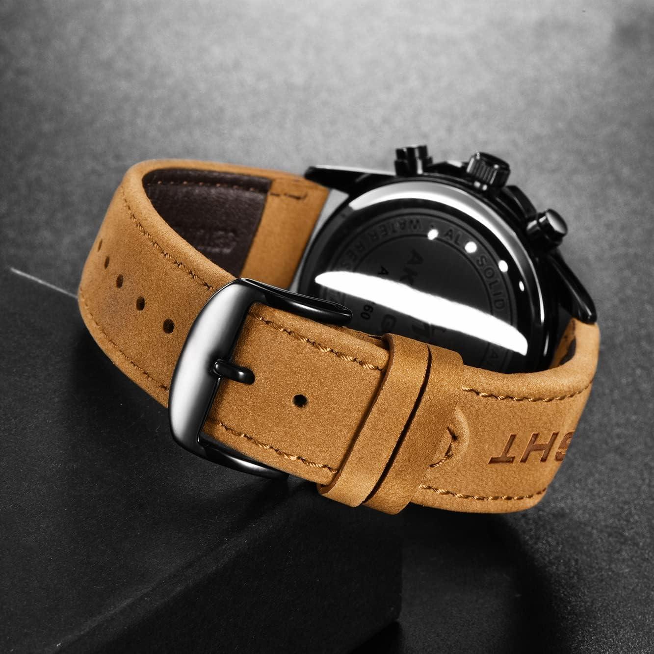 BY BENYAR Mens Watches Analog Quartz Chronograph Waterproof Wrist Watches for Men Fashion Business Work Casual Sport Designer Dress Watch with Calendar Elegant Gifts for Men