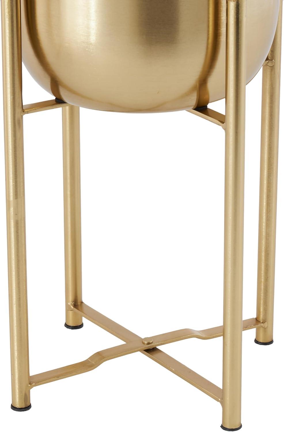 CosmoLiving by Cosmopolitan 2 - Piece Metal Dome Indoor Outdoor Planter with Removable Stand Set