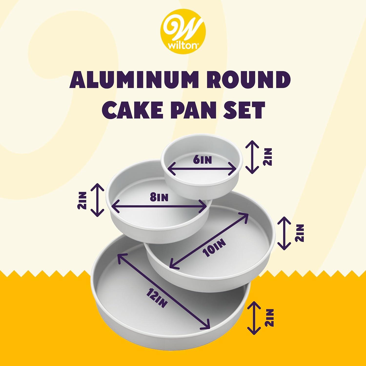 Wilton 4-Piece Round Aluminum Cake Pan Set