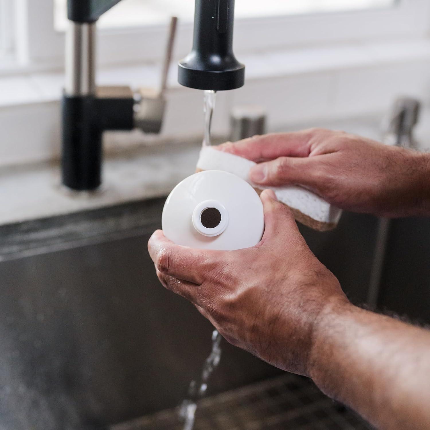 White Ceramic Soap Dispenser with Brushed Nickel Pump