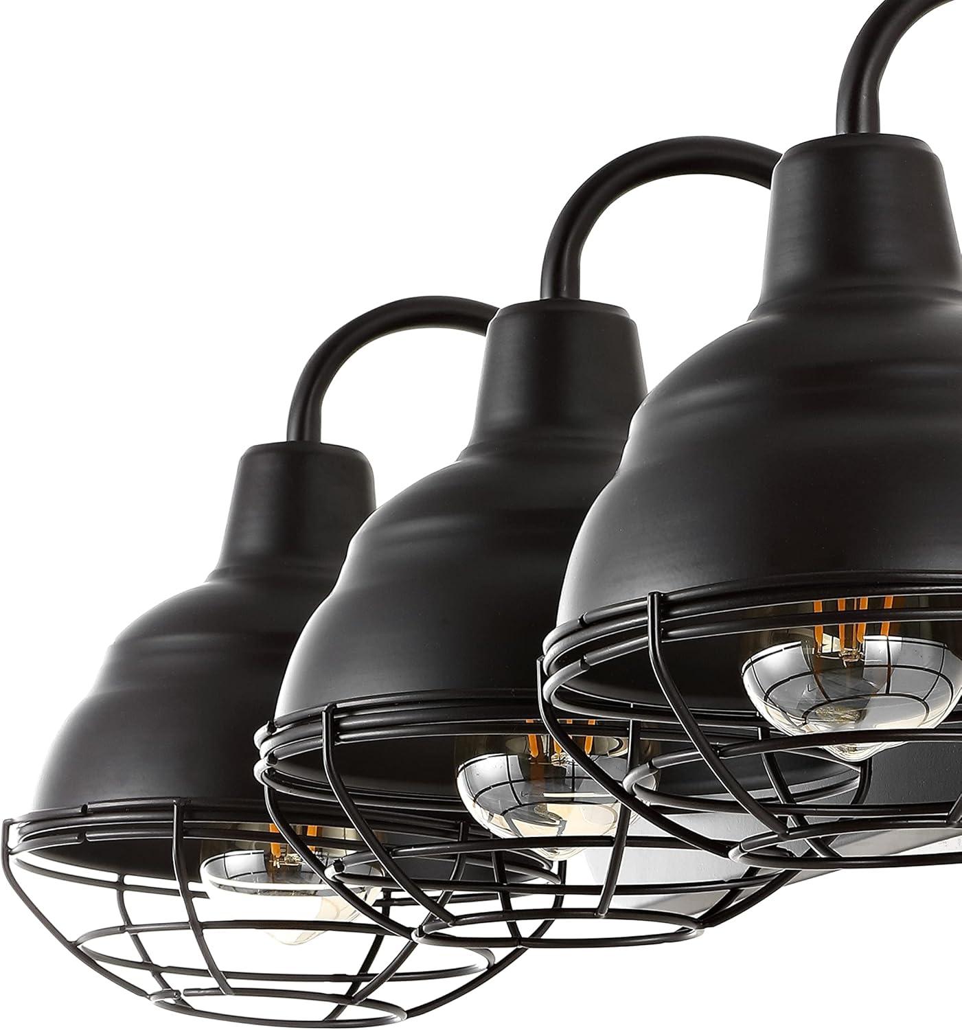 JONATHAN Y Levi 24.5" 3-Light Industrial Farmhouse Iron LED Vanity, Oil Rubbed Bronze