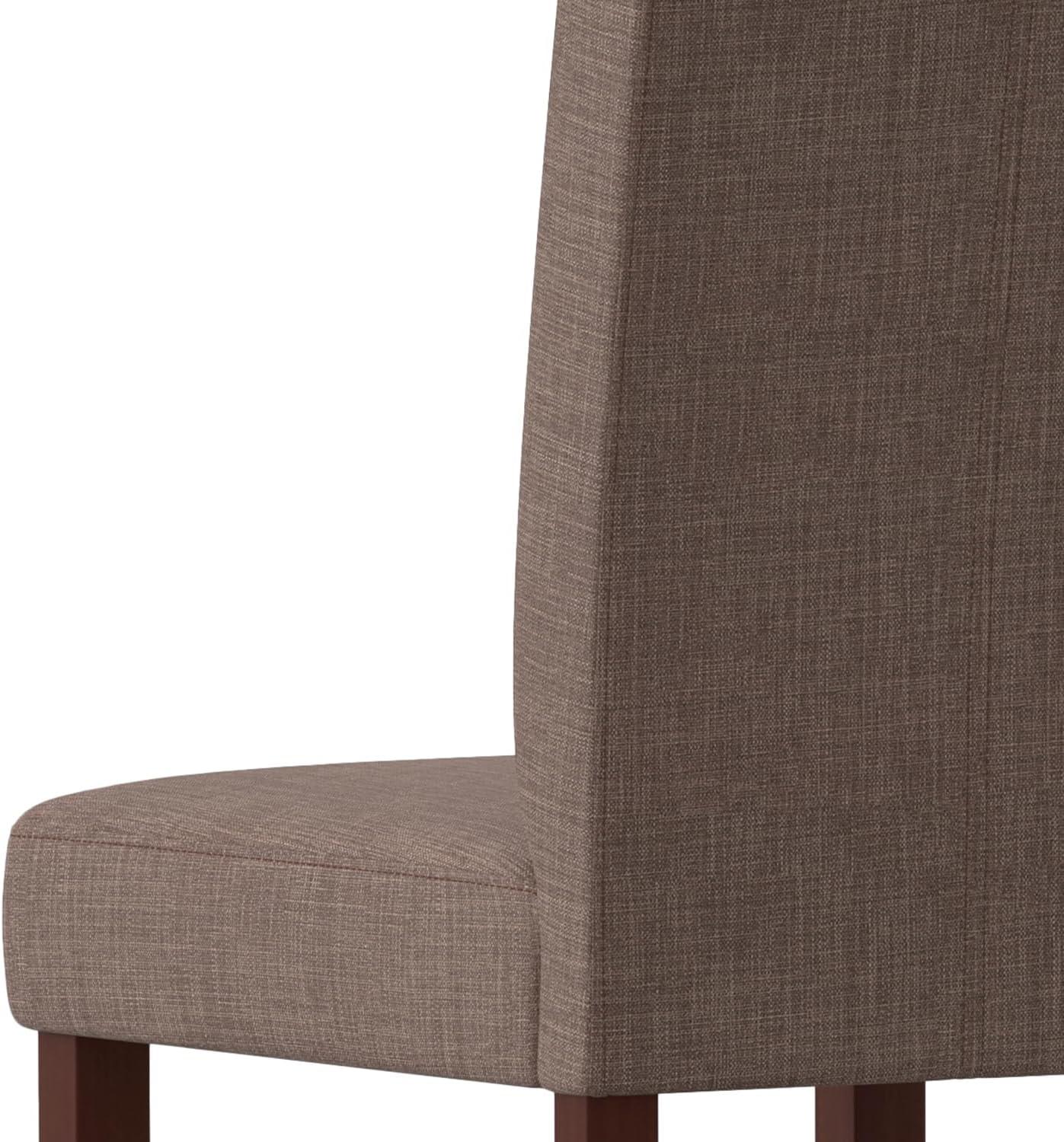 Acadian Parson Dining Chair (Set of 2) in Light Mocha Brown Linen Look Fabric