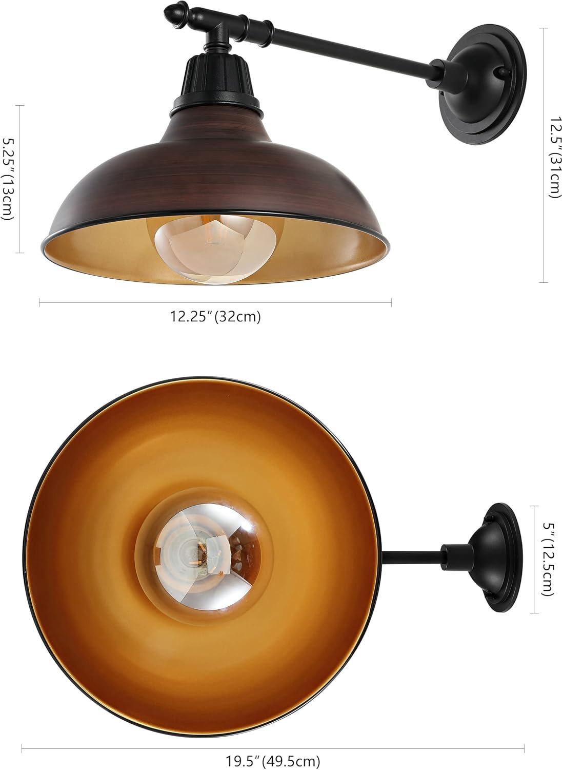 Wallace 12.25" Industrial Black and Copper Metal Sconce