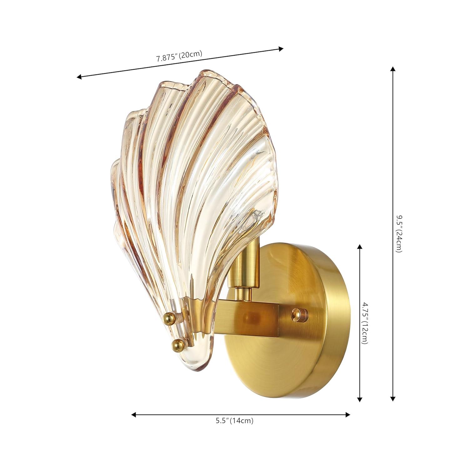 Sirena 5.5" Wall Sconce (Set of 2) - SCN4087 - Amber/Brass - Safavieh