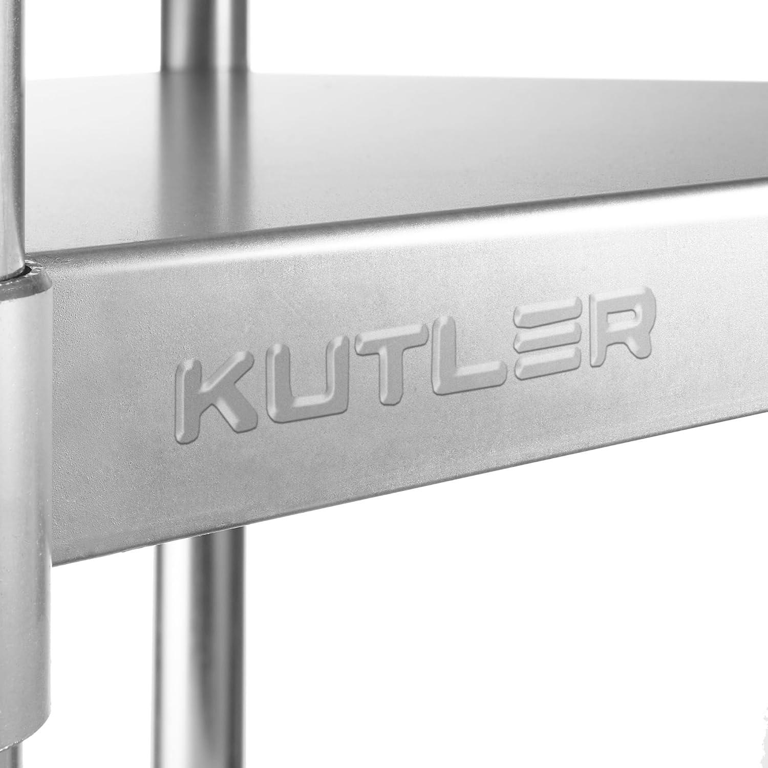 KUTLER Stainless Steel Table for Work and Prep, NSF Heavy Duty Commercial Kitchen Table for Restaurant