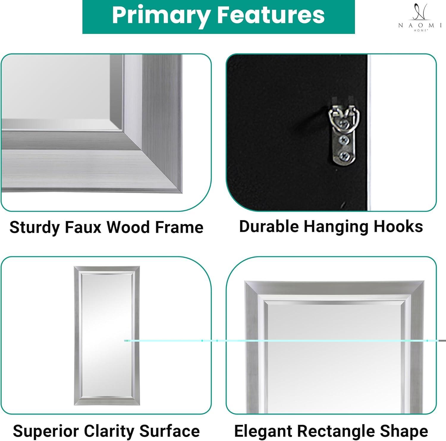 Red Barrel Studio® Chappell Beveled Full Length Huge Floor Mirror XL Mirror Large Standing Silver Floor Mirror
