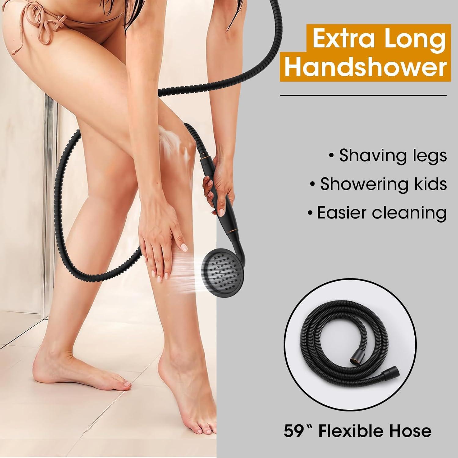 CASAINC Freestanding 2 Handles High Flow Bathtub Faucet with Hand Shower