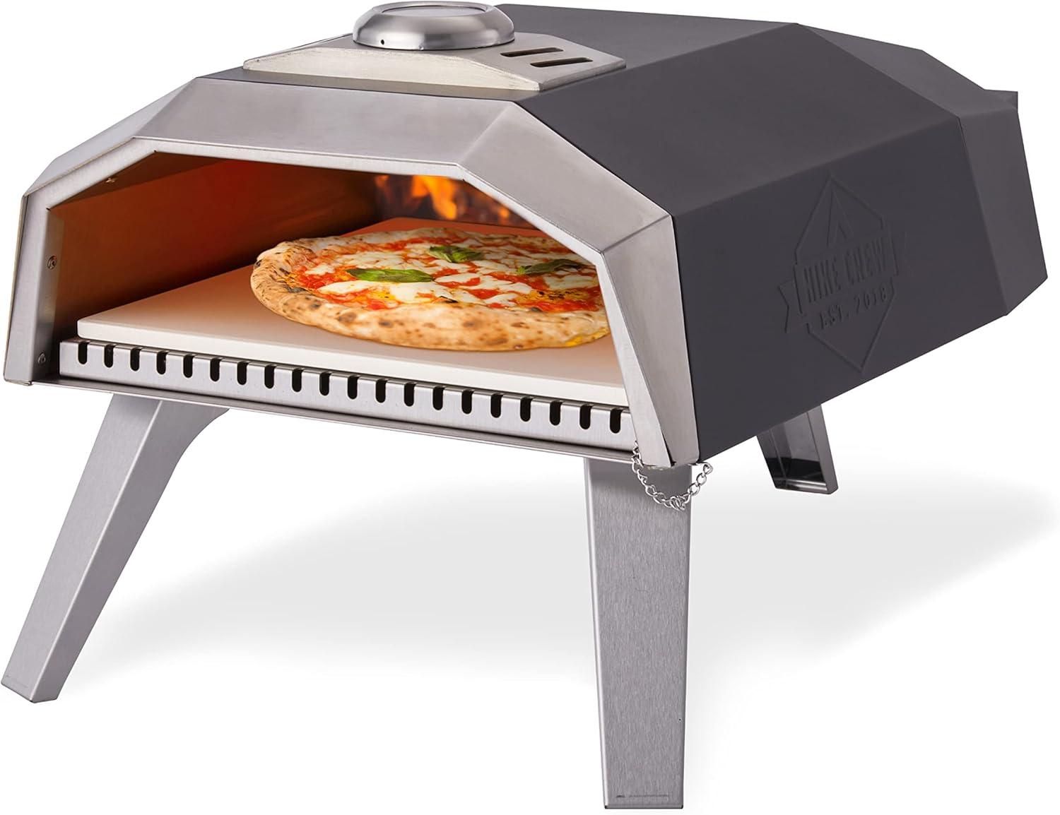 Hike Crew 12" Black and Silver Outdoor Propane Pizza Oven