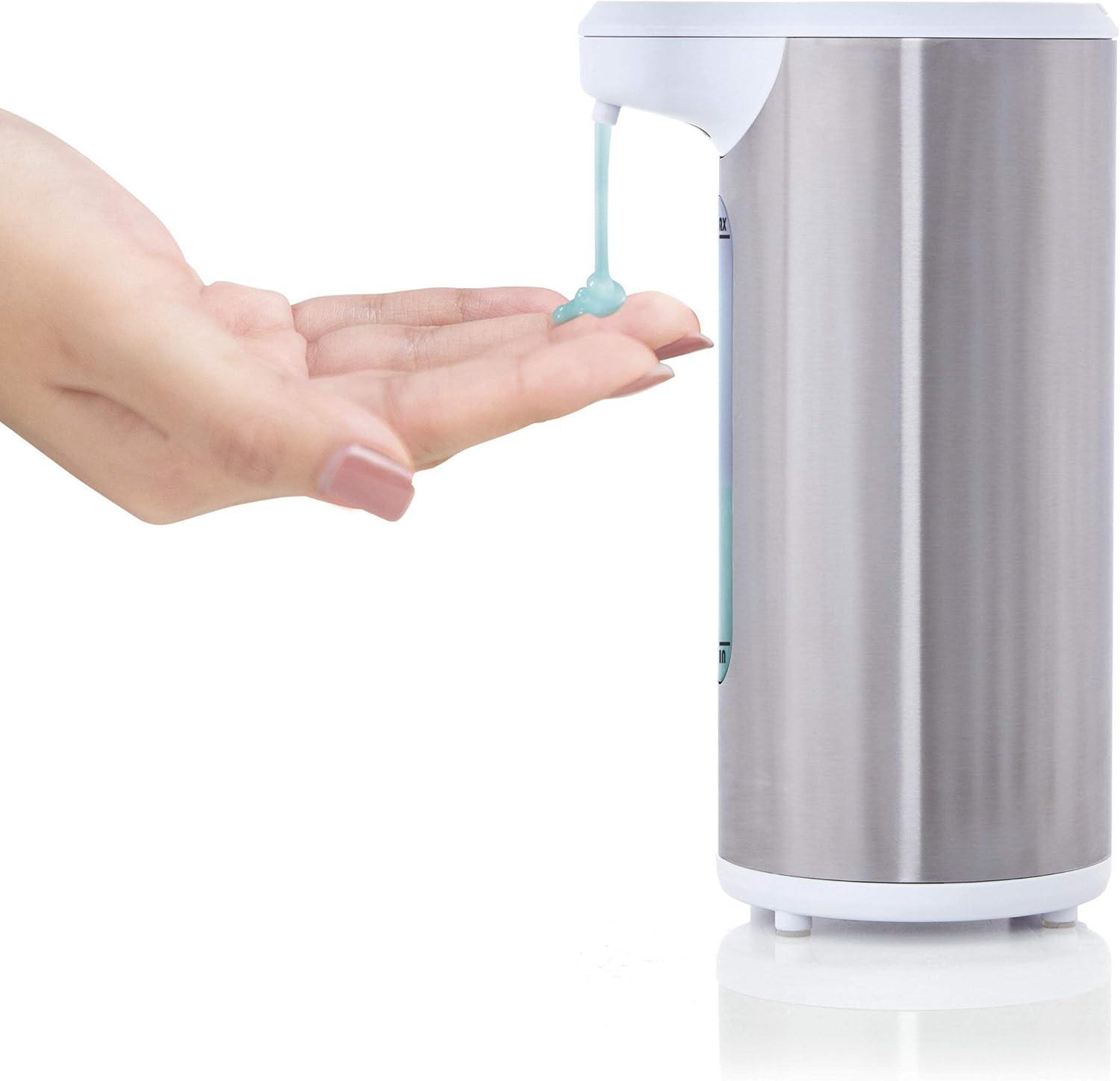 Copco Automatic Soap Dispenser for Kitchen and Bathroom - Stainless Steel, Semi-Transparent Refill Panel, Hands-Free Operation - Germ-Free Cleaning