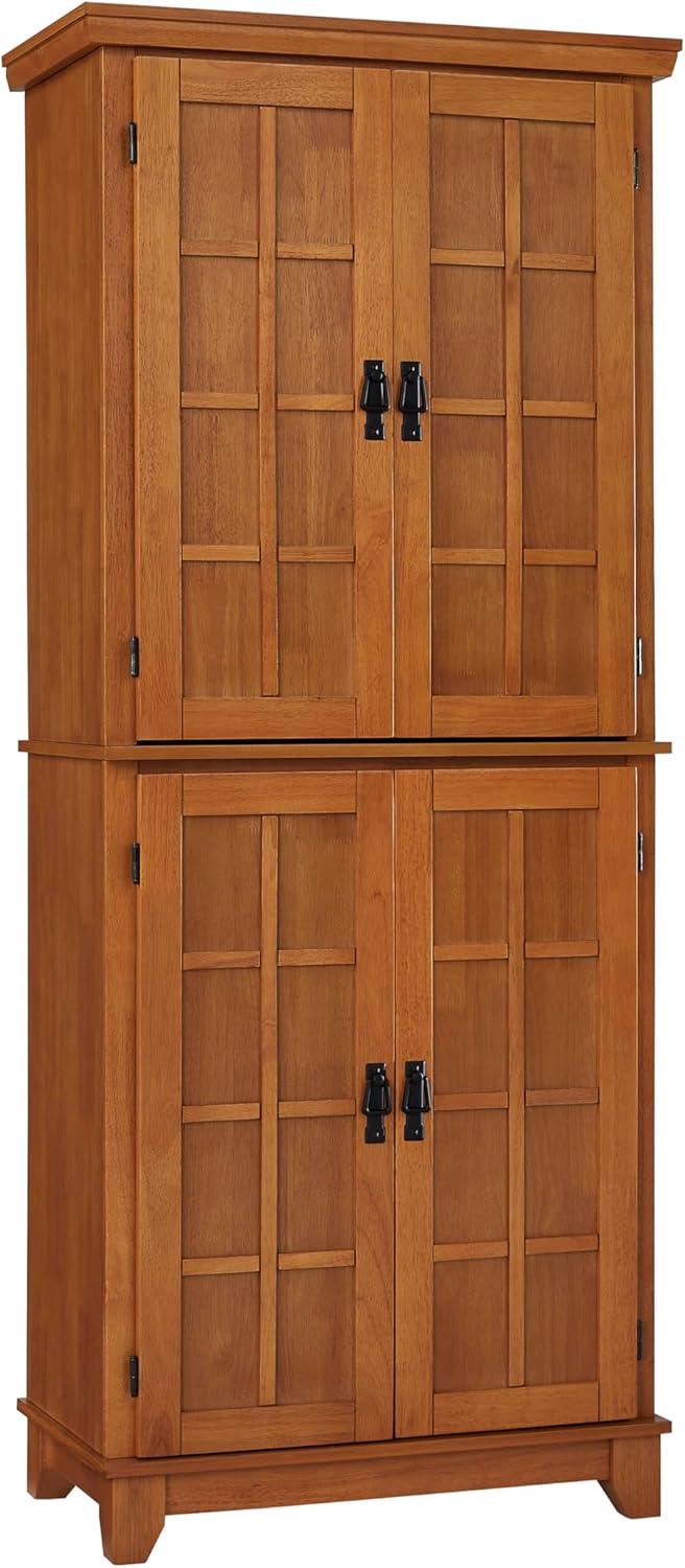 Arts & Crafts Pantry Cottage Oak - Home Styles: Traditional Hardwood Kitchen Storage, 4-Door, 4-Shelf