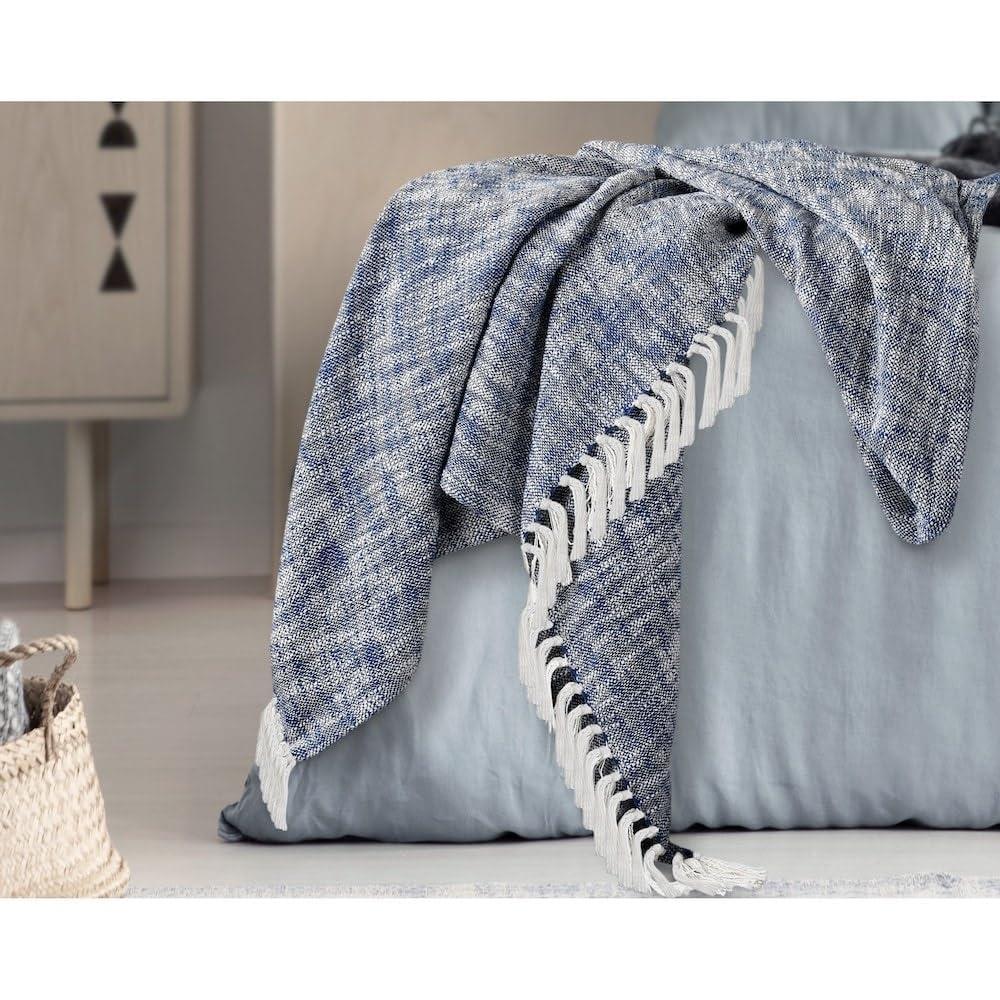 Rajani Home Handmade Solid 100% Cotton Woven Throw Blanket
