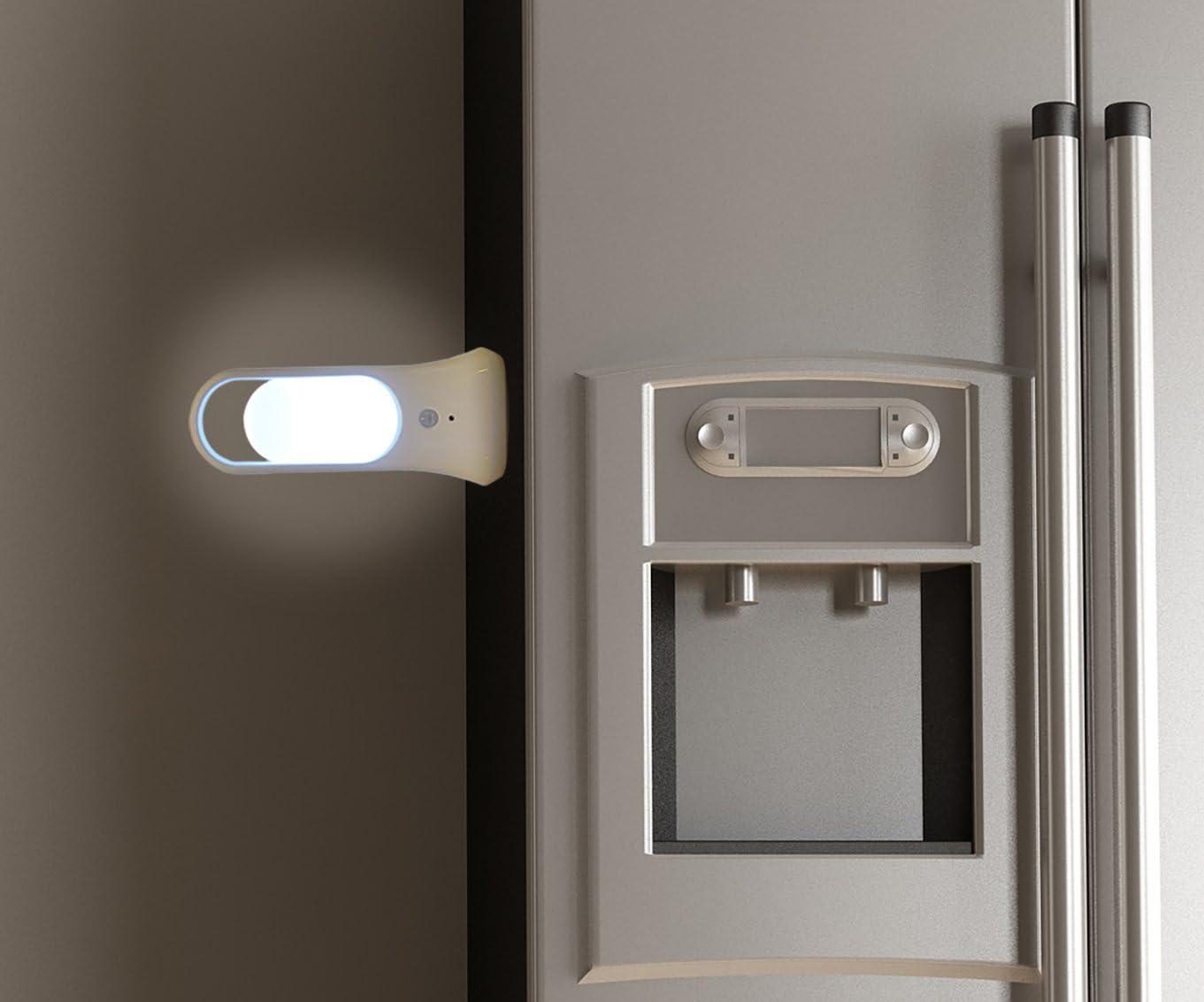 White Battery-Powered LED Nightlight with Motion Sensor