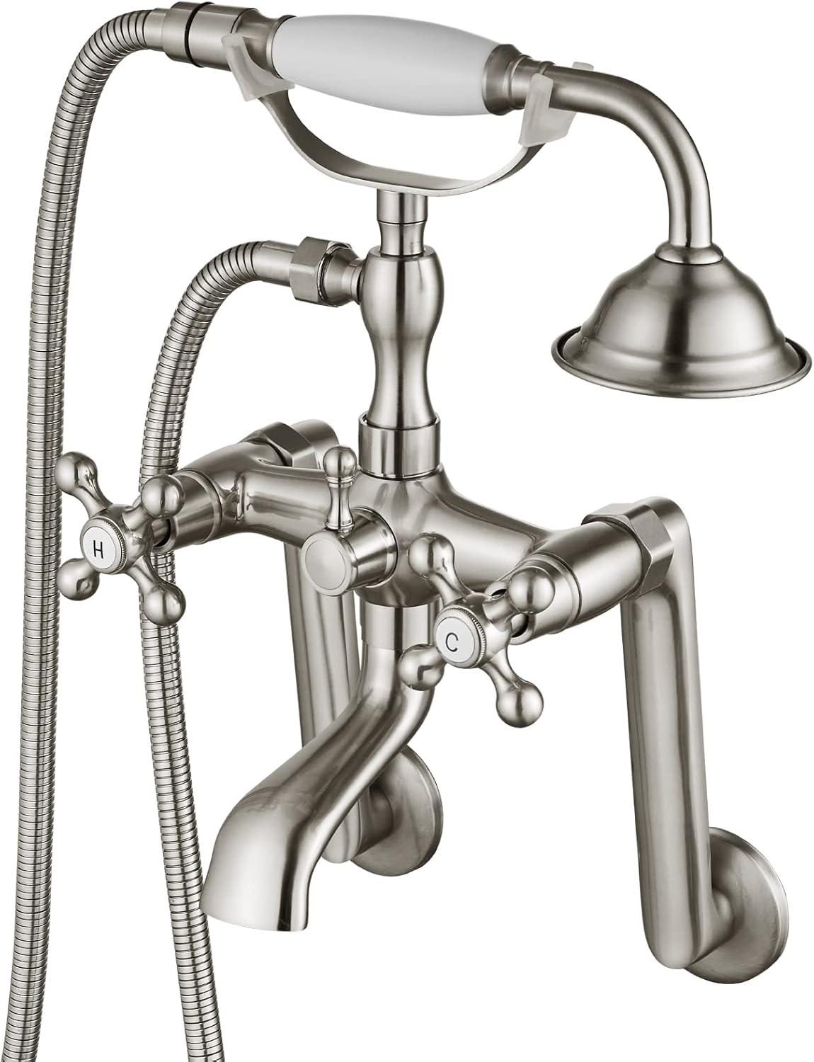 2 Handle Wall Mounted Clawfoot Tub Faucet