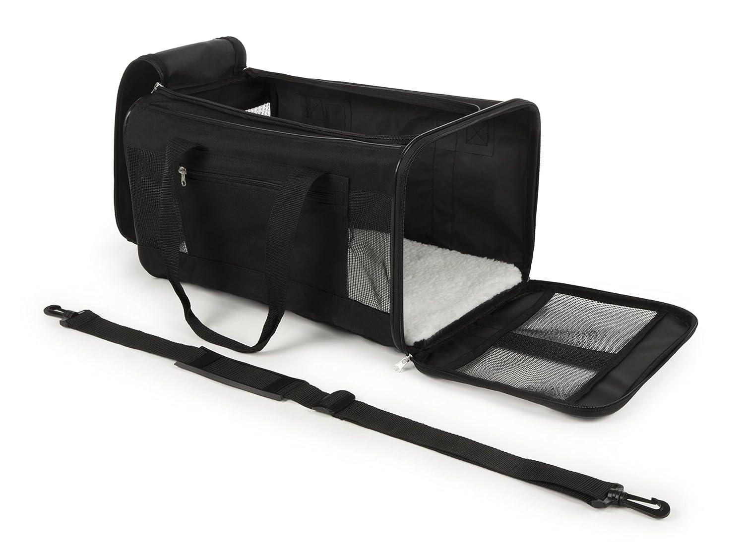 TrustyPup Easy Explorer Medium Guaranteed On-Board Travel Pet Carrier, Black, 16 lb Limit