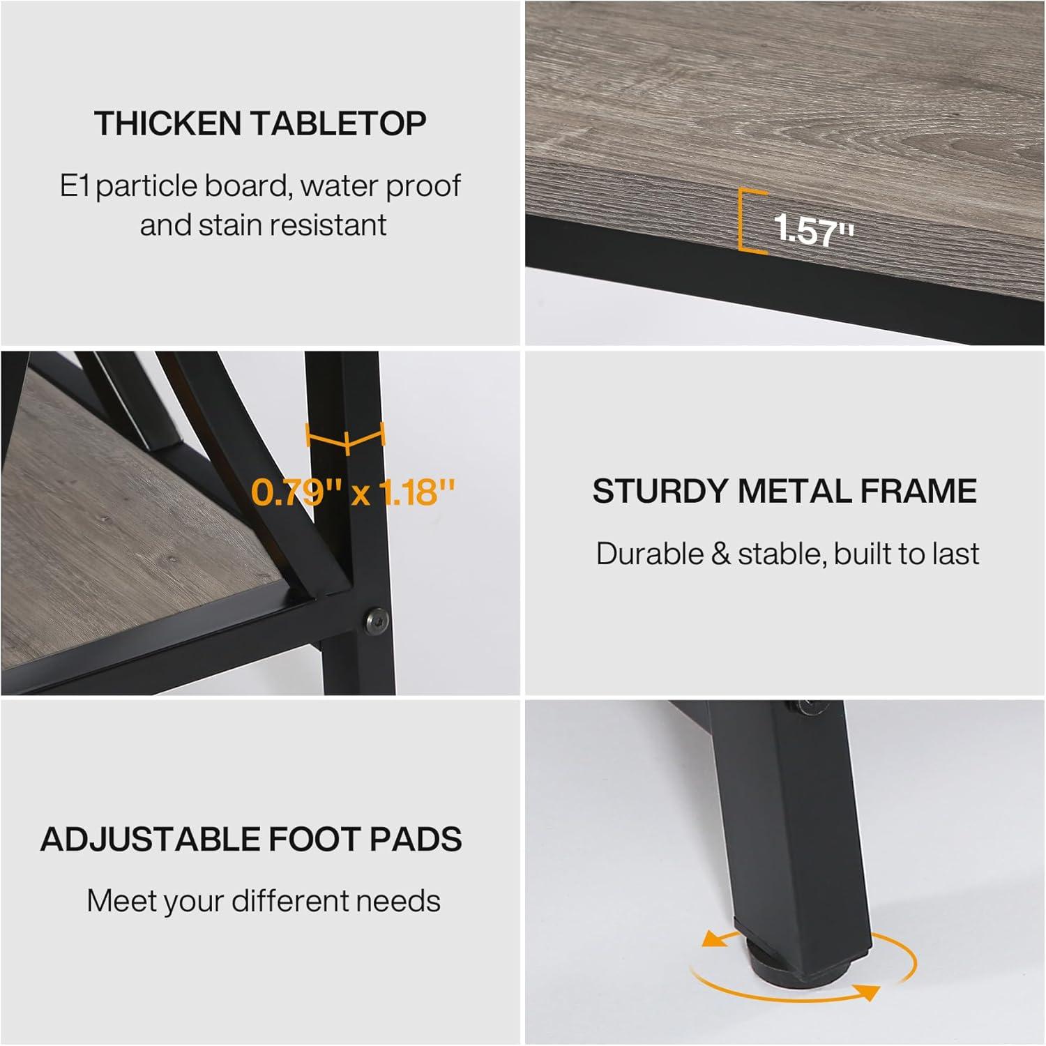 Tribesigns 70.9 inch Extra Long Console Table, Industrial Sofa Table Behind Couch with 2 Tier Storage Shelf, Narrow Entryway Hallway Accent Table for Living Room, Grey