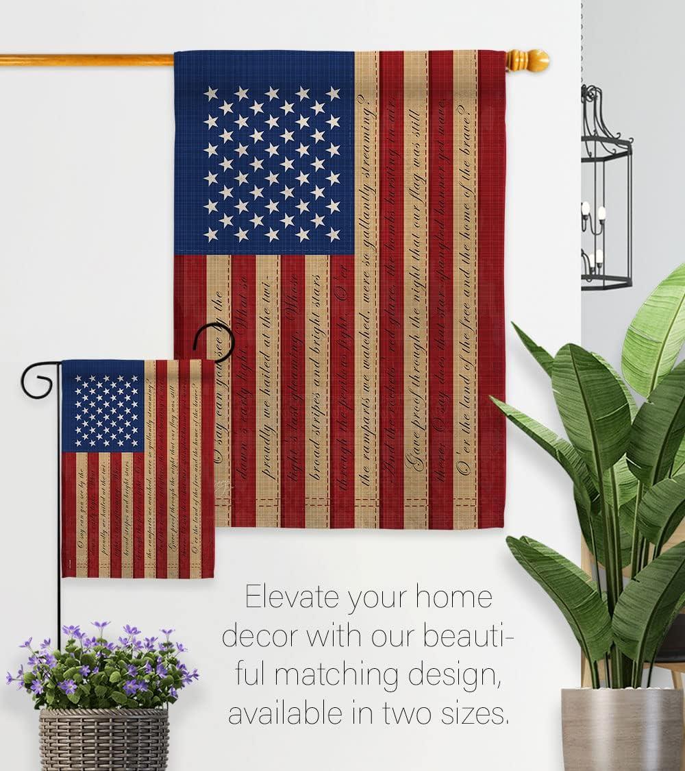 Breeze Decor G161050-BO Star Spangled Americana Patriotic Impressions Decorative Vertical 13" x 18.5" Double Sided Garden Flag