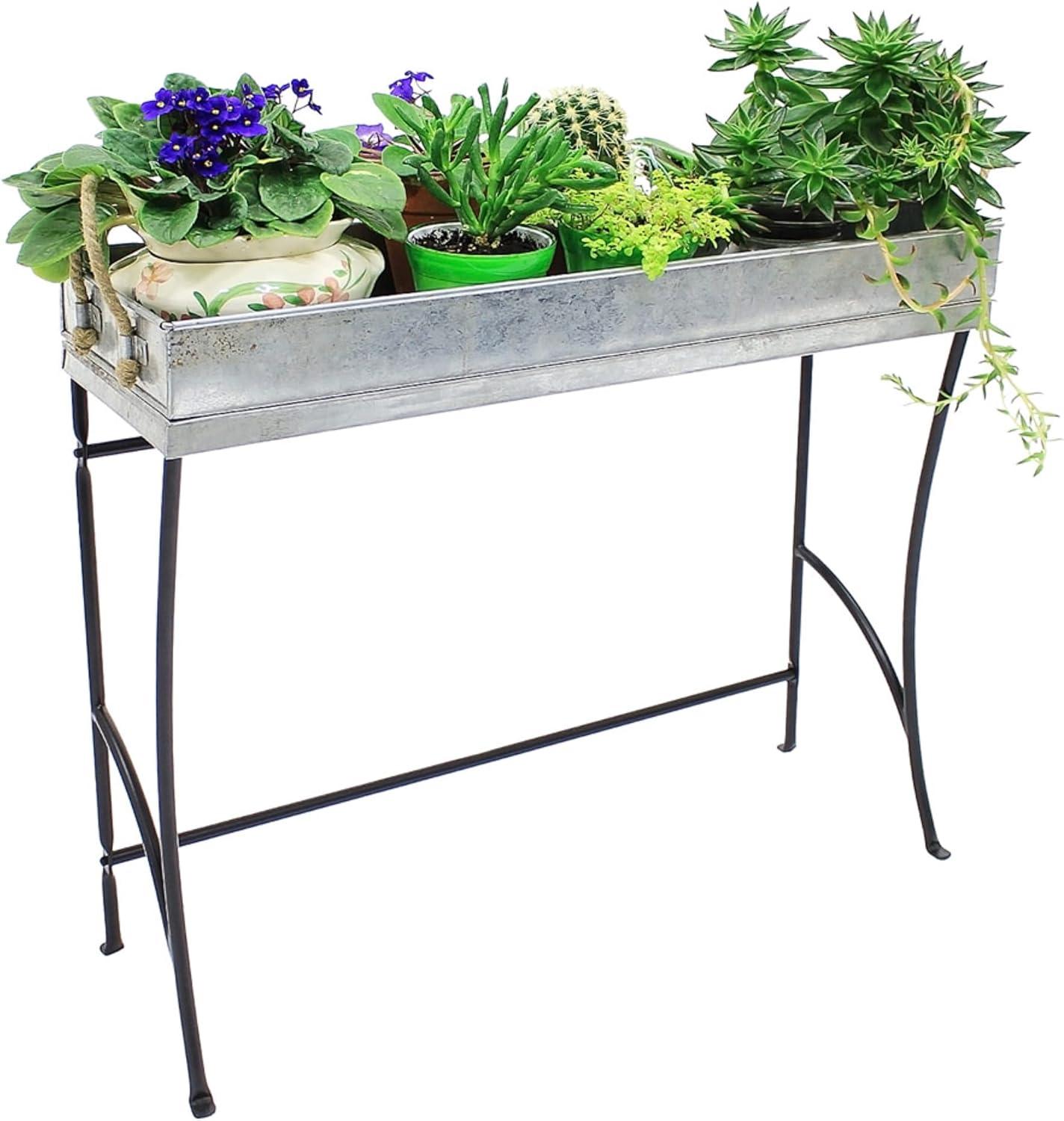 Achla Designs WT-04 Large Windowsill Trestle Plant Stand w/ Removable Tray