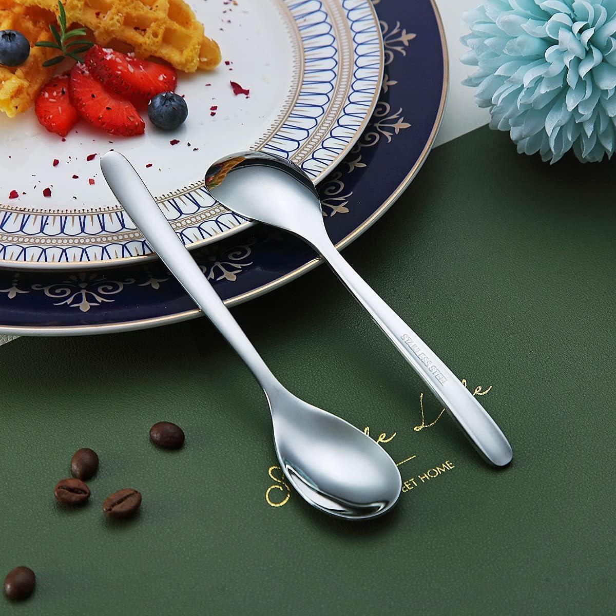 5.5'' Silver Stainless Steel Demitasse Espresso Spoons Set of 6