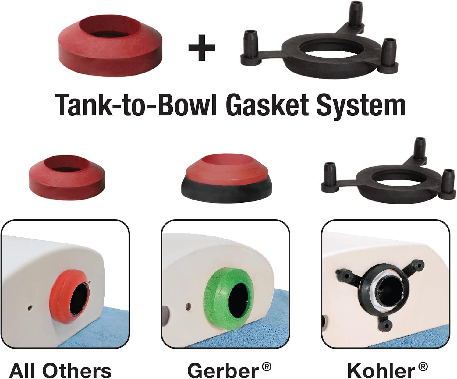 Universal Black and Red Tank-to-Bowl Gasket System