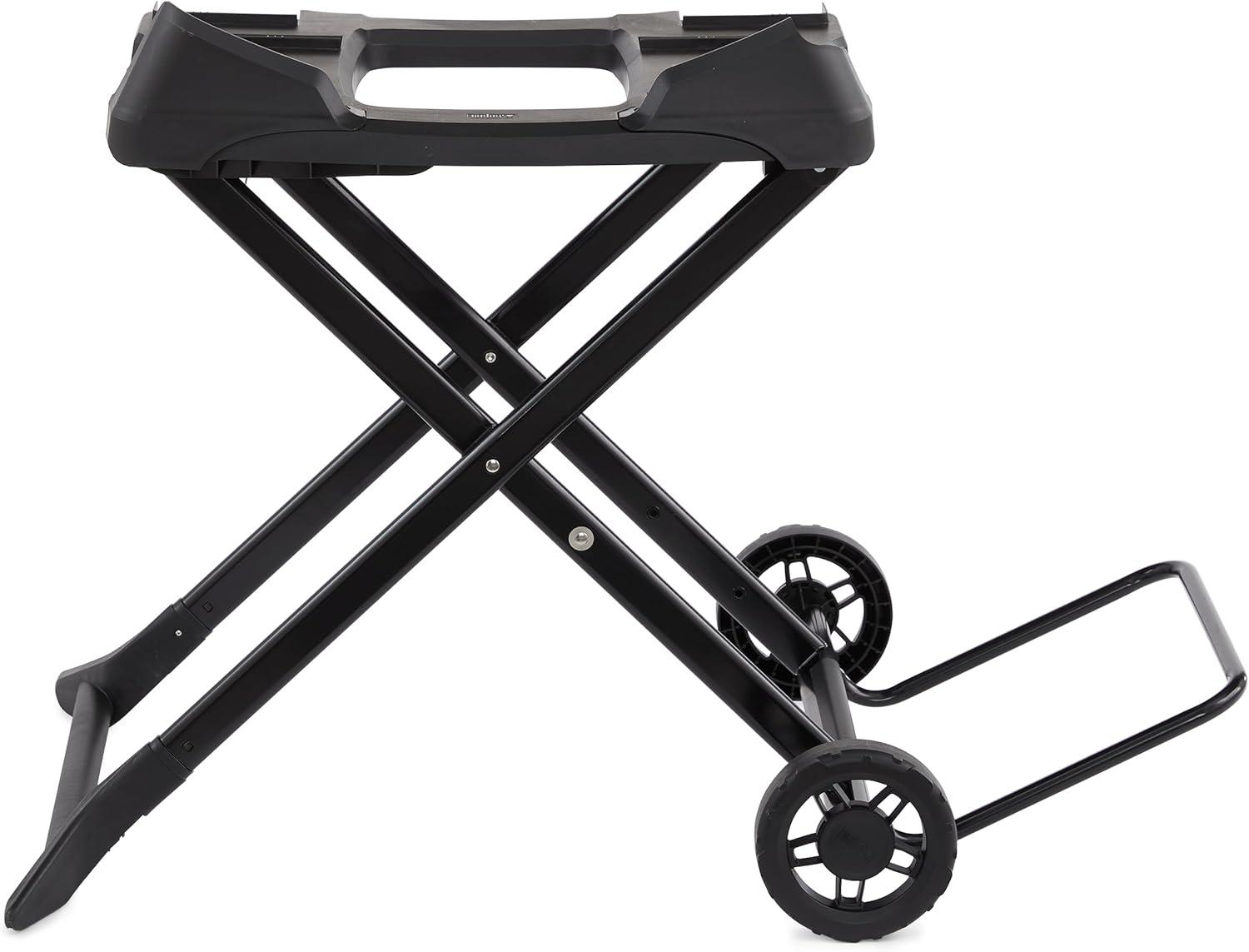 Black Portable Grill Cart with Wheels