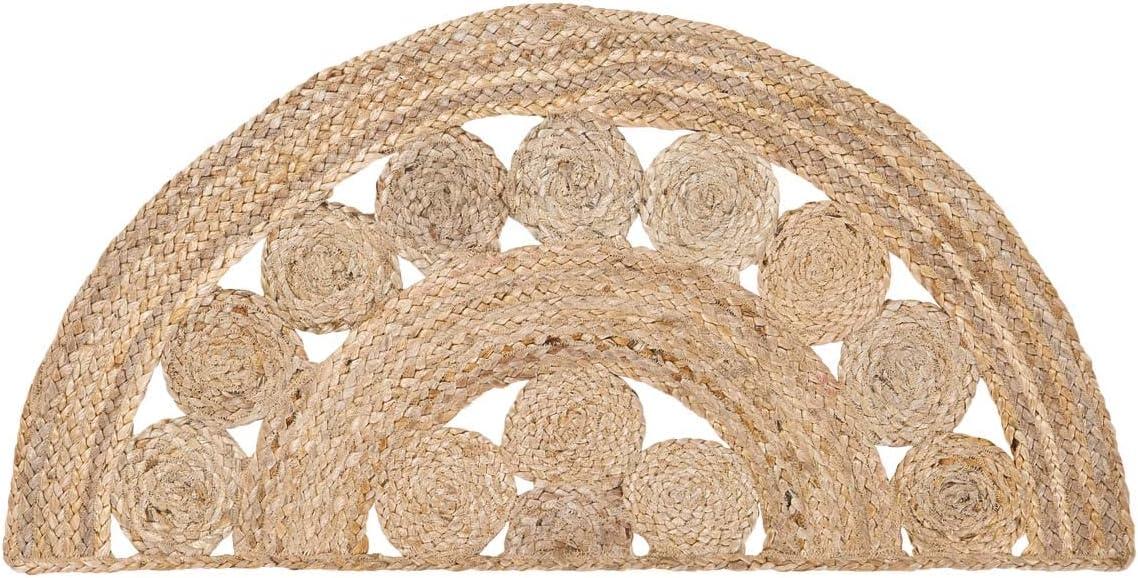 VHC Brands Farmhouse Jute 16.5 x 33 Inch Celeste Tan Half Circle Rug