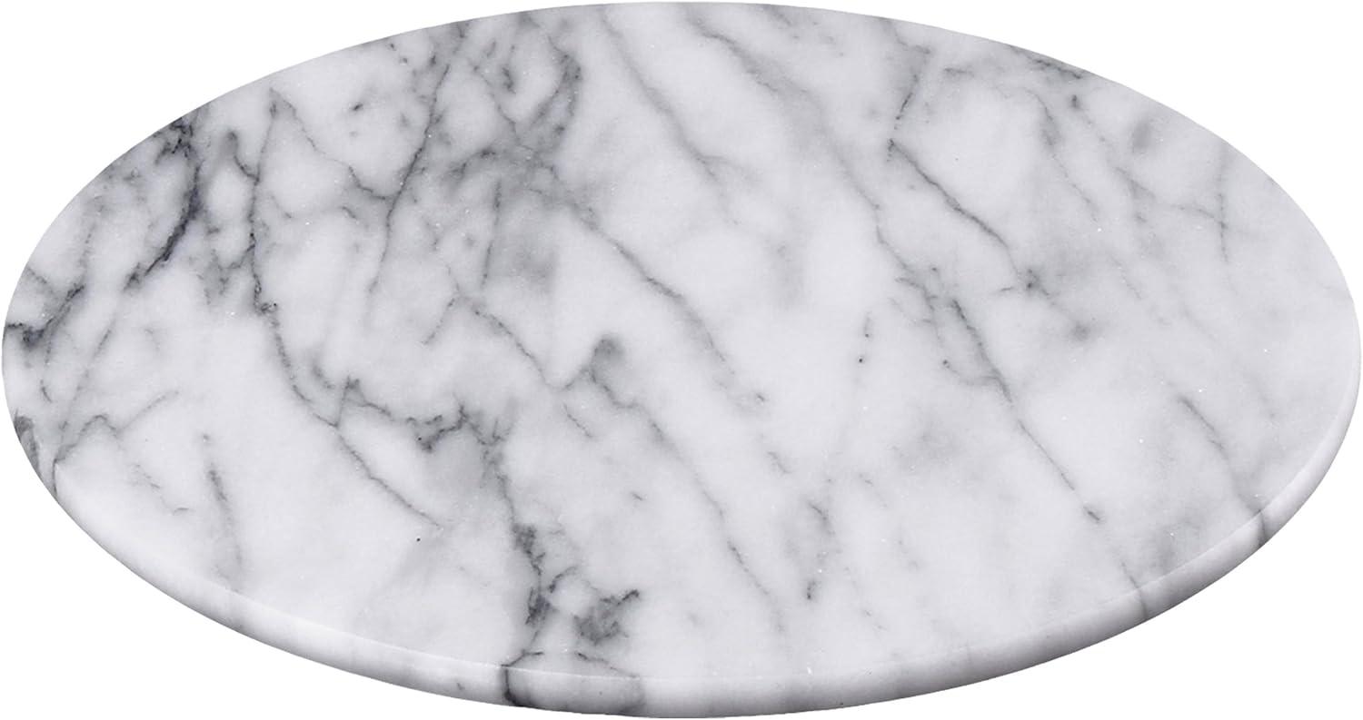 Elegant Off-White Marble Round Serving Board, 12" Diameter