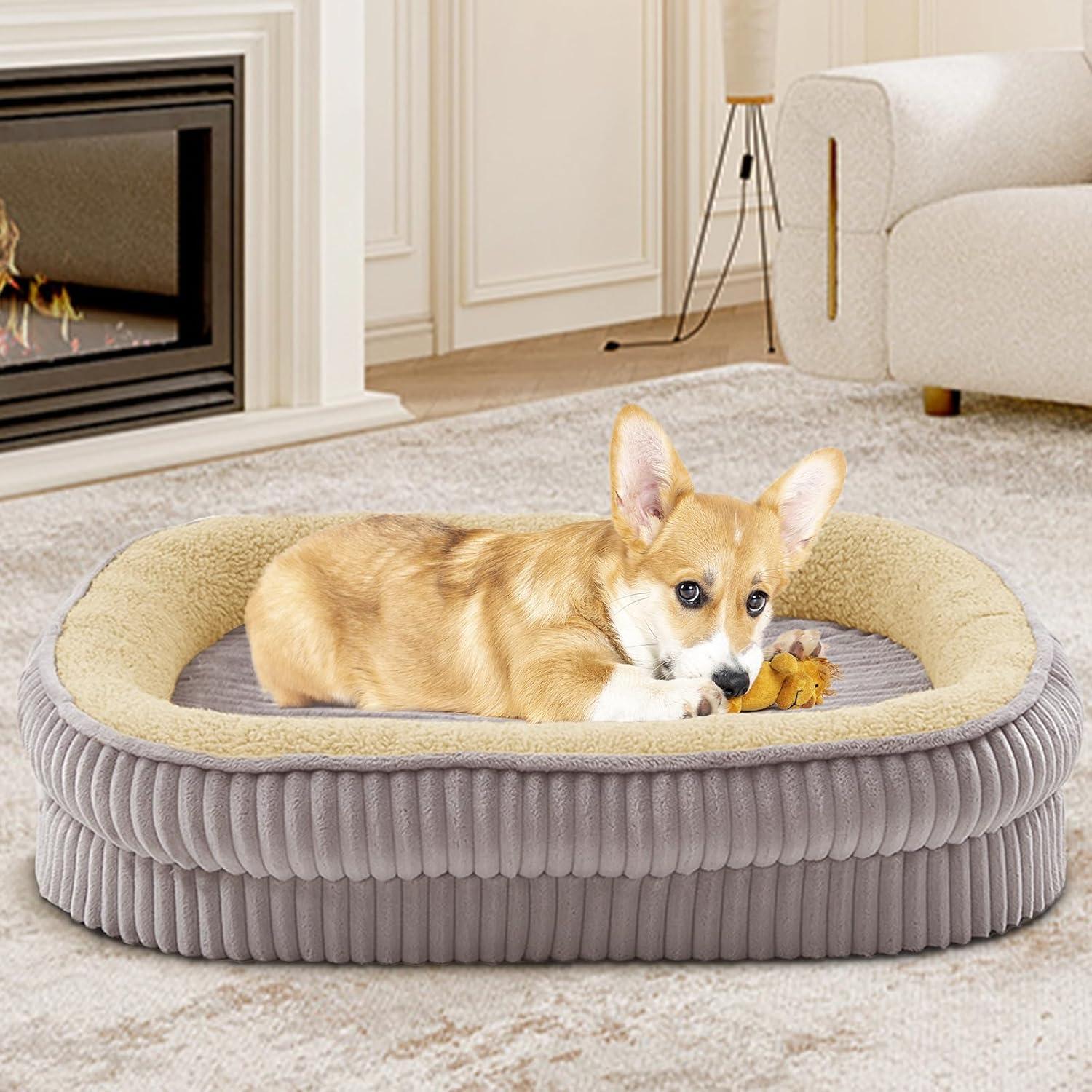 Dog Bed for Dogs Breeds, Dog Sofa Beds,Pet Couch Bed with Four Sided Bolster