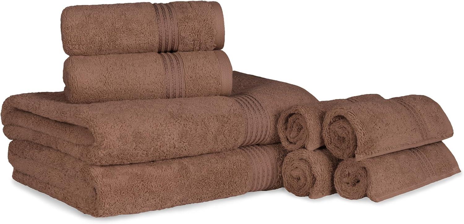 Superior Egyptian Cotton Absorbent 8-Piece Mocha Towel Set