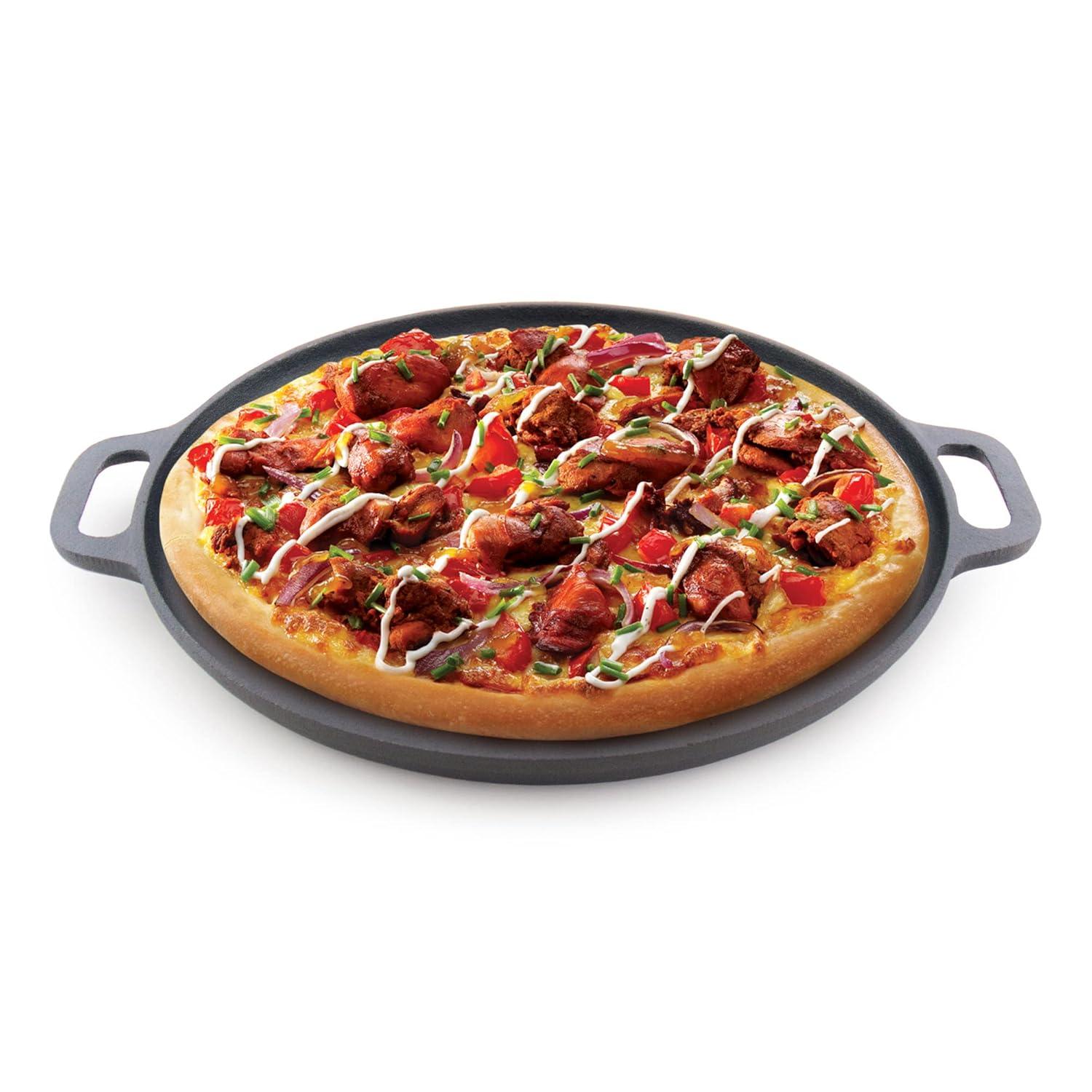ForHauz Pre-Seasoned Cast-Iron Griddle/Pizza Pan, 14"