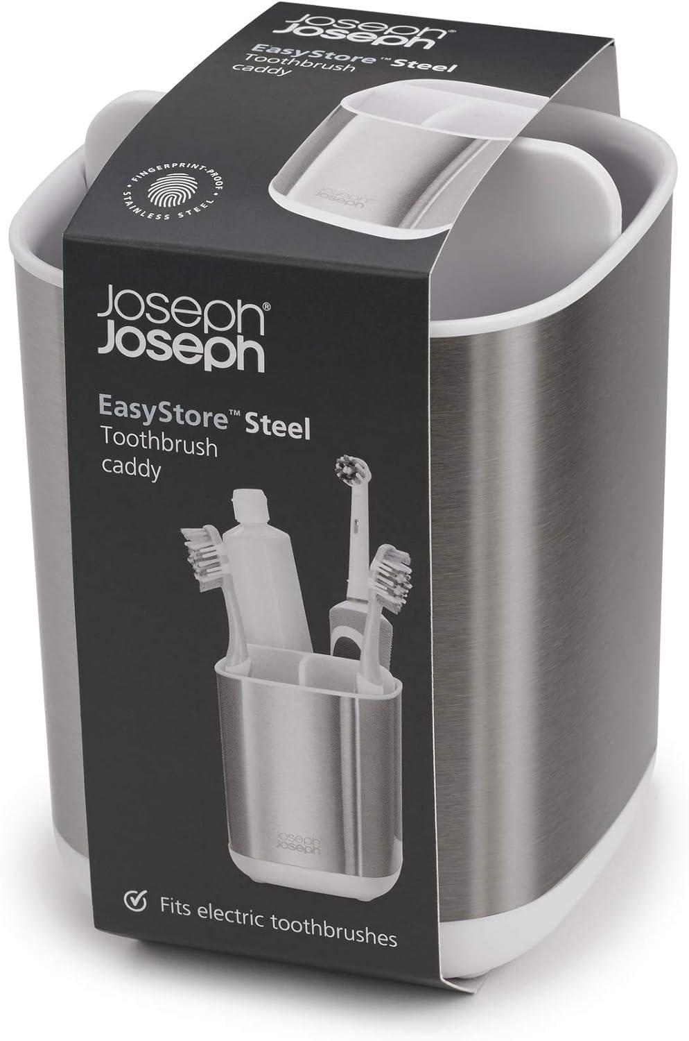 Joseph Joseph Joseph Joseph EasyStore Stainless Steel Compact Toothbrush Holder