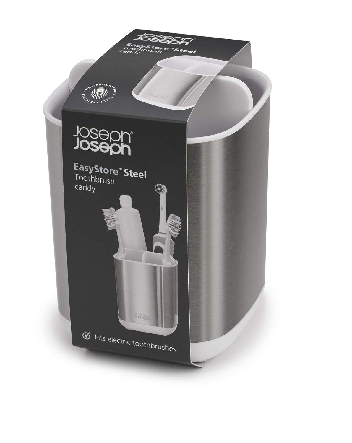 Joseph Joseph Joseph Joseph EasyStore Stainless Steel Compact Toothbrush Holder
