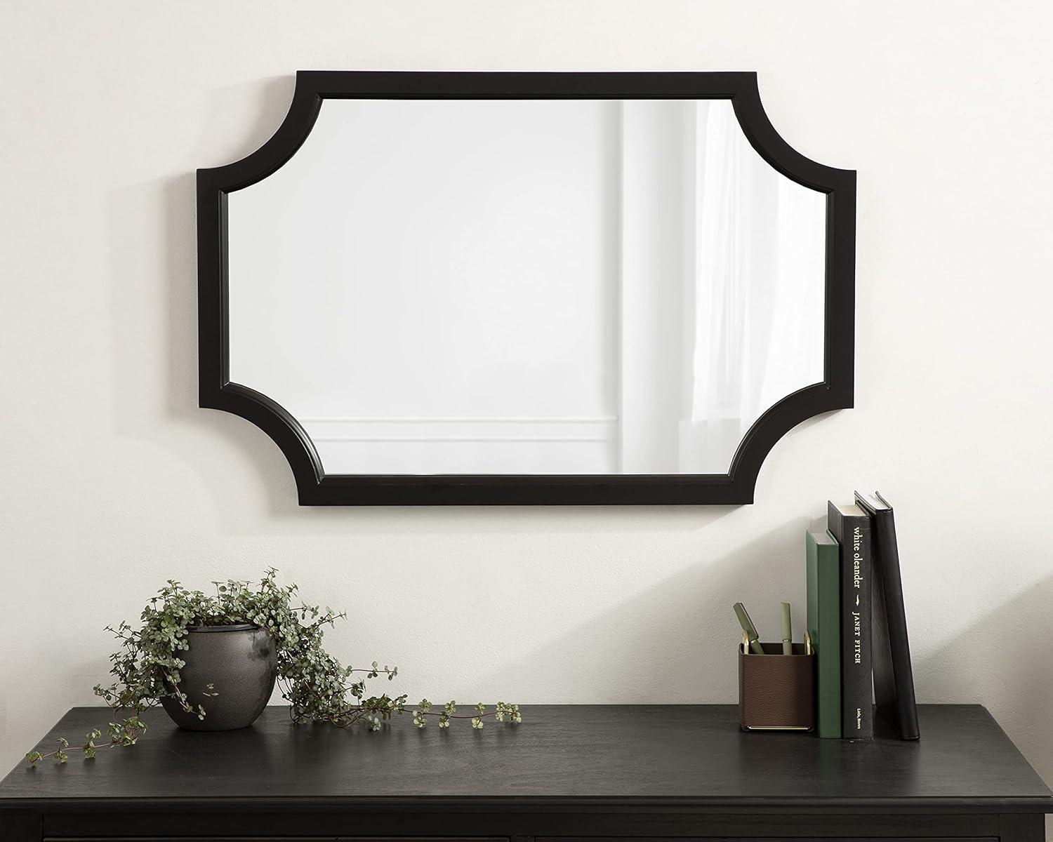 20" x 30" Hogan Scallop Wall Mirror Black - Kate & Laurel All Things Decor: MDF Frame, Easy Wall Mount