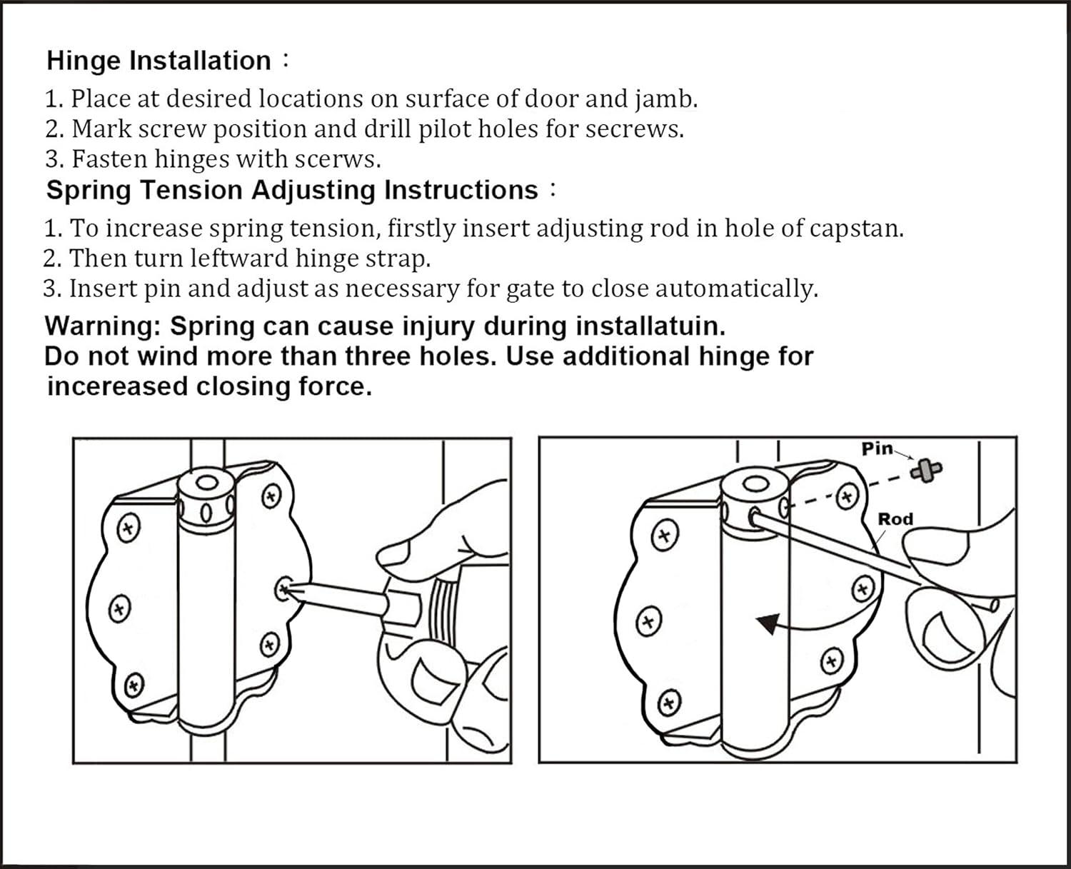 (3-Pk) Wright Products Adjustable  Self Closing Door Hinges Black 2-3/4" V226BL