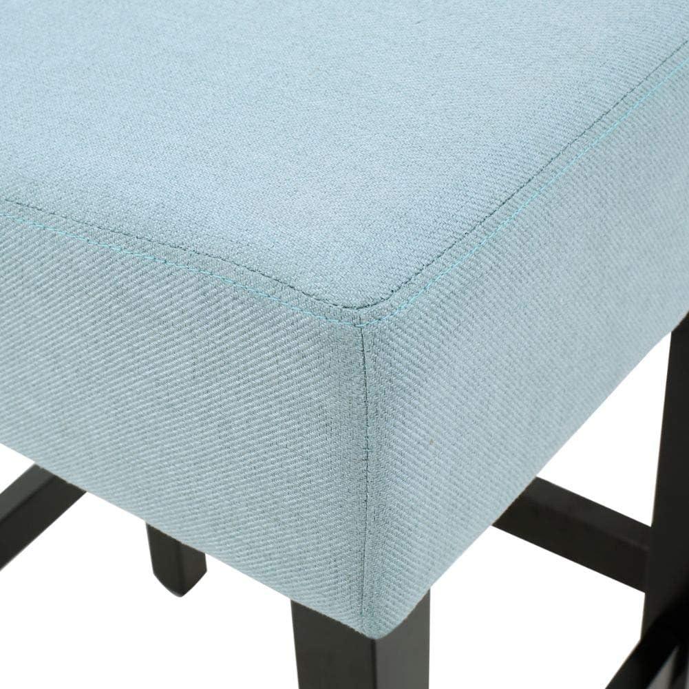 Set of 2 26" Lopez Backless Counter Height Barstools Polyester Upholstery, Rubberwood Legs - Christopher Knight Home