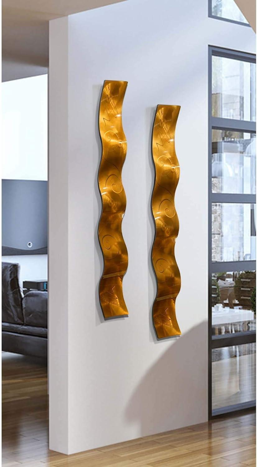 Orren Ellis Handmade Modern Abstract Wall Decor on Metal (Set of 2)