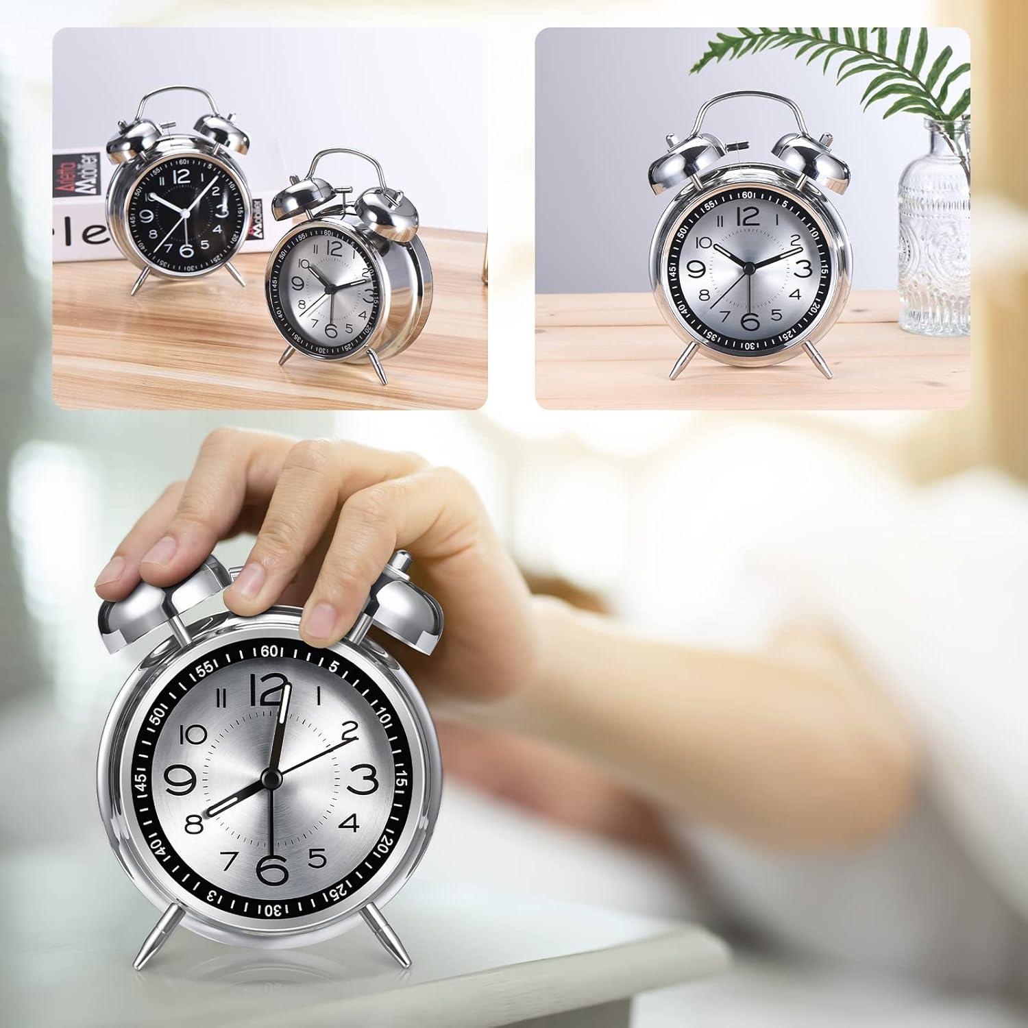 Upgraded charging alarm clock for Heavy Sleepers people,Retro Clock with light