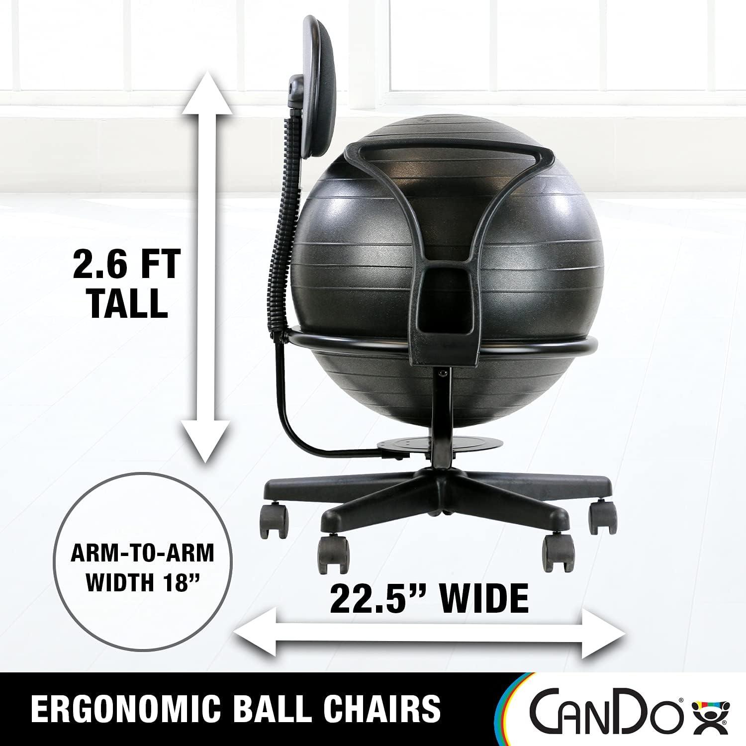CanDo® Ball Chair - Metal - Mobile - with Back - with Arms - with Blue Ball