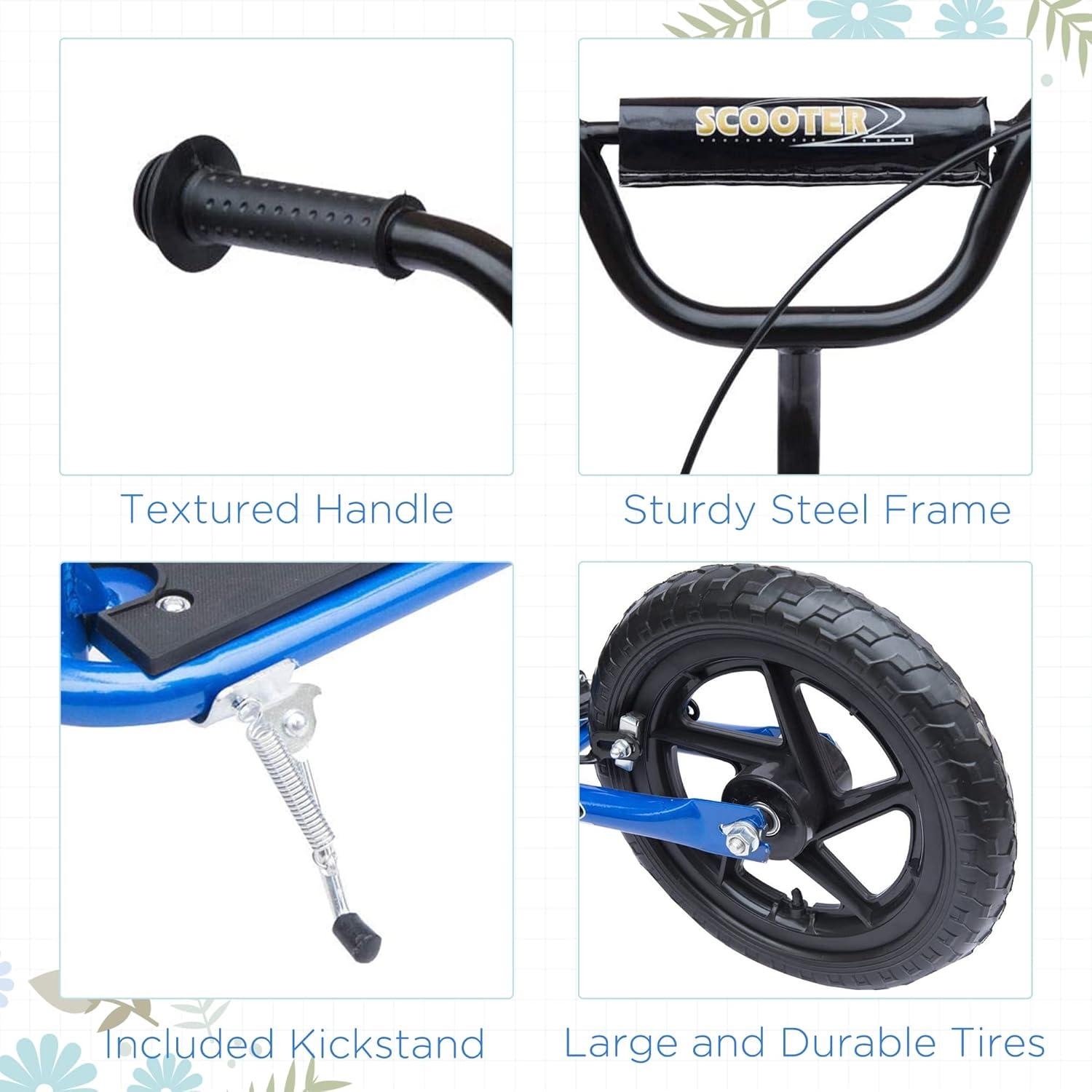 HomCom Kick Scooter for Kids 5-12 Years Old, Big Wheel Kids Scooter