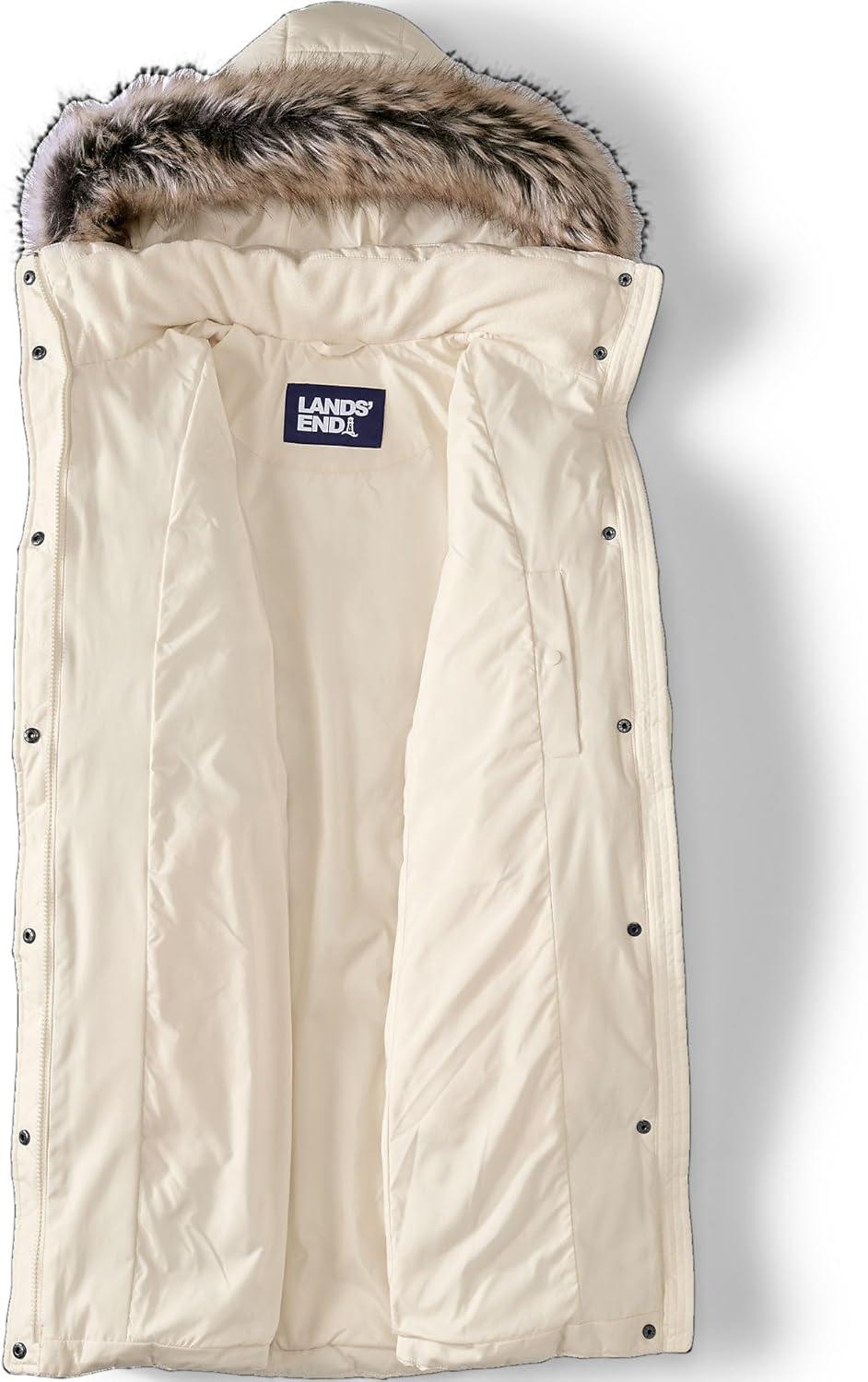 Lands' End Women's Max 600 Down Puffer Coat - X Large - Ivory Pearl