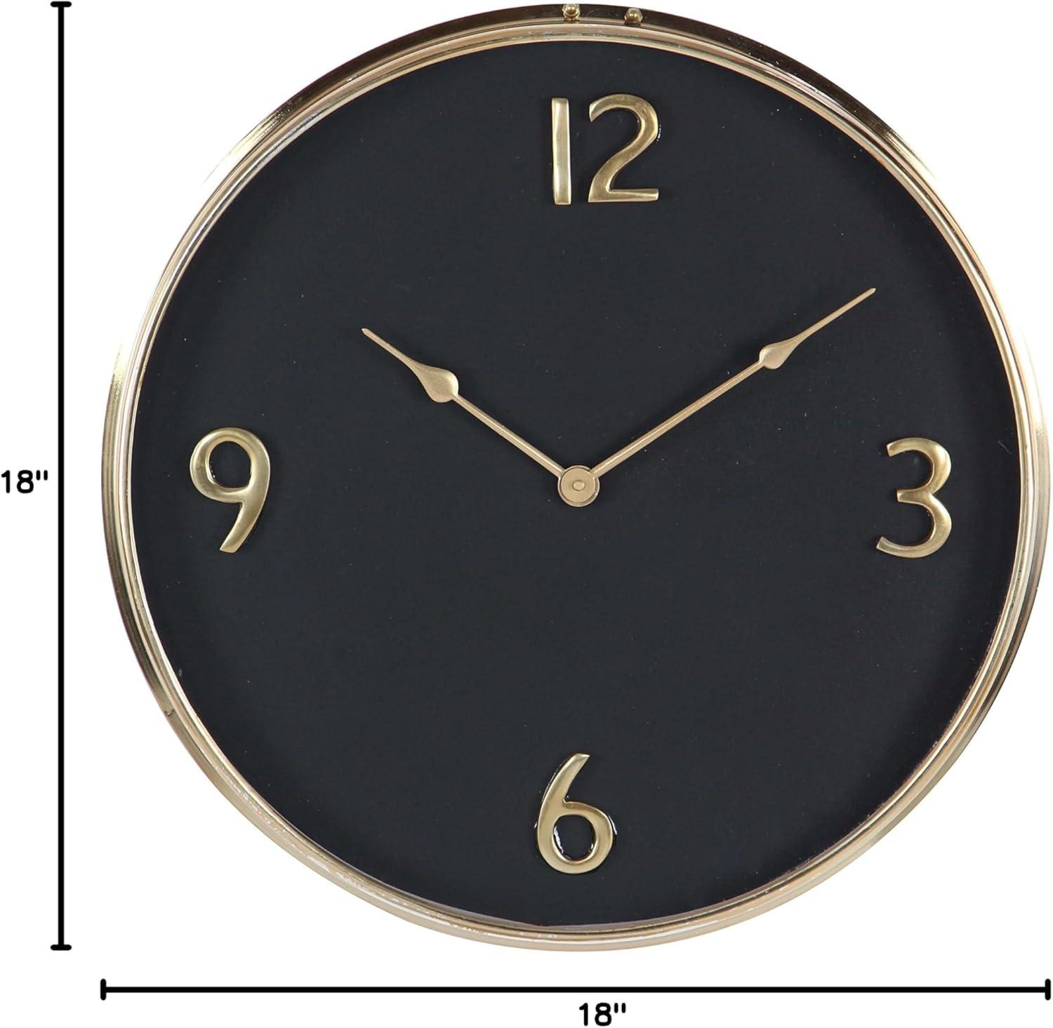 DecMode 32" Black Stainless Steel Metal Gear Wall Clock