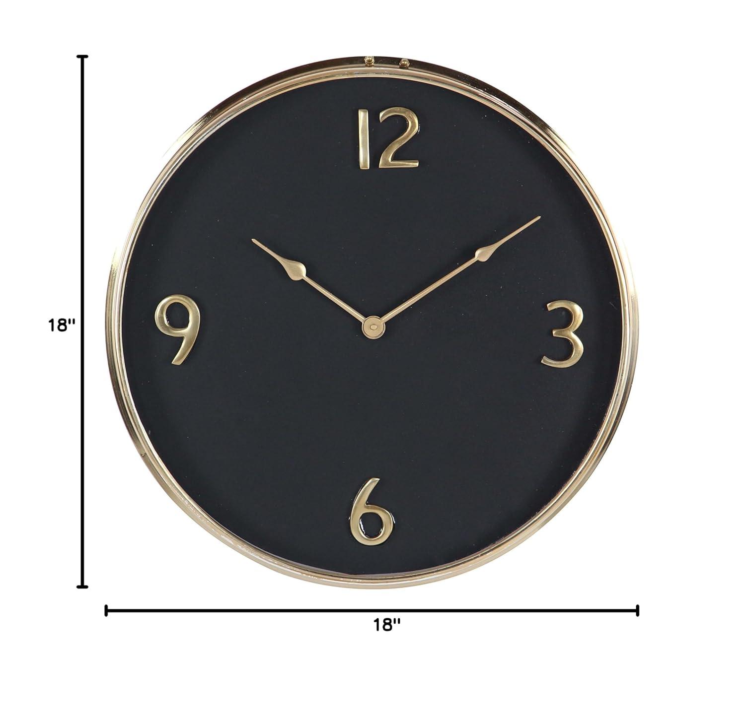 DecMode 32" Black Stainless Steel Metal Gear Wall Clock