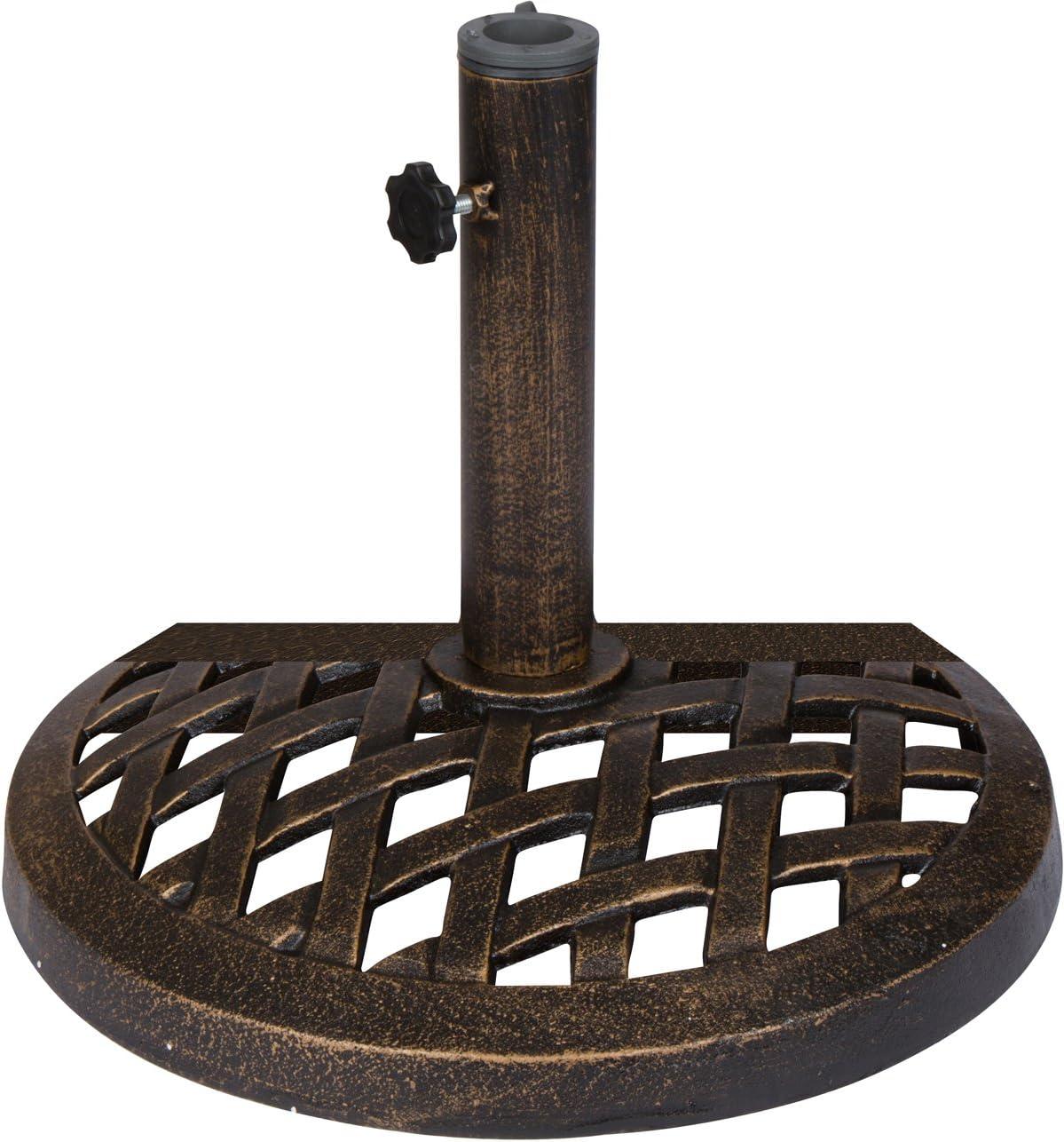 Bronze Cast Iron Half Umbrella Base with Lattice Design