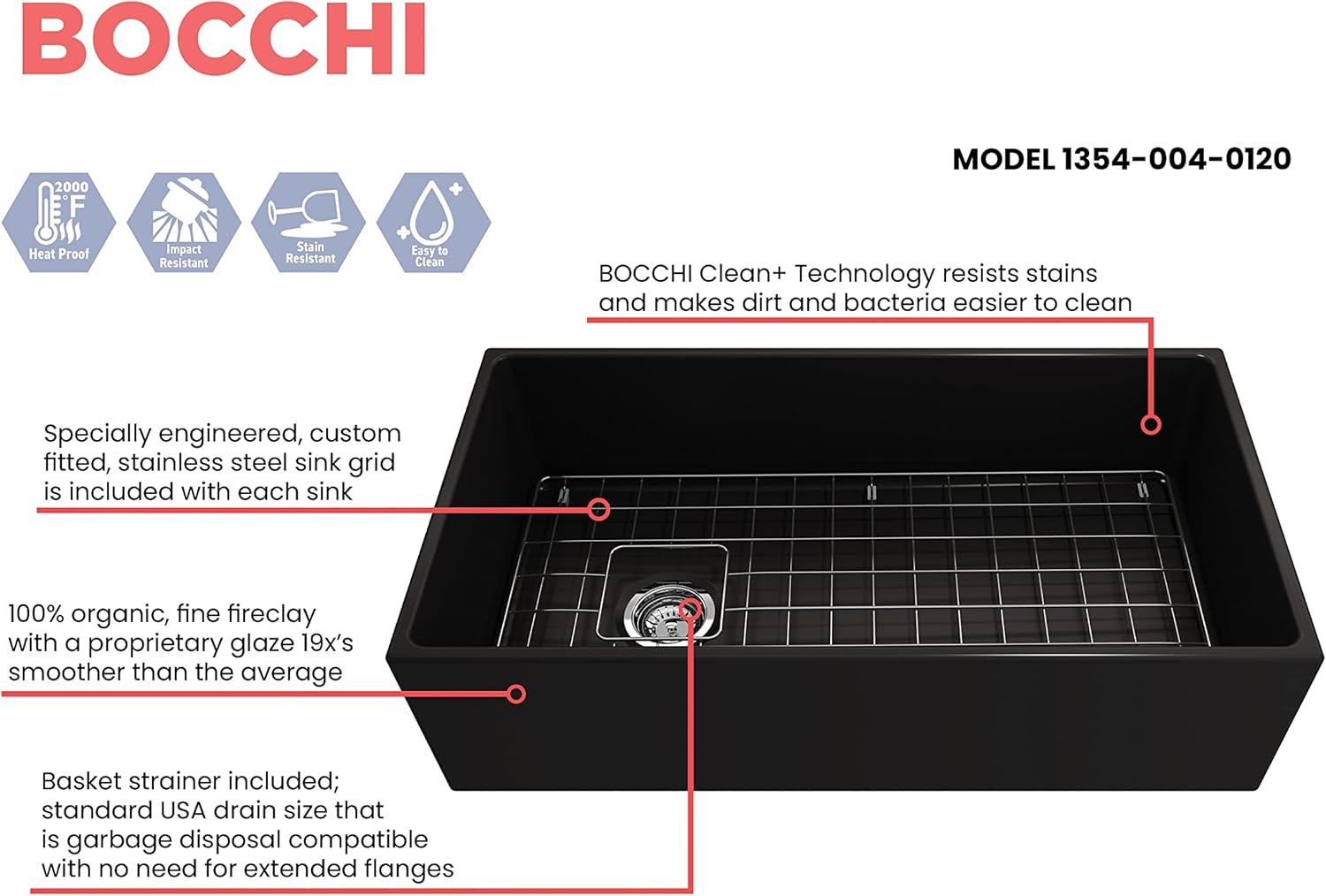Matte Black Fireclay Farmhouse Single Bowl Kitchen Sink