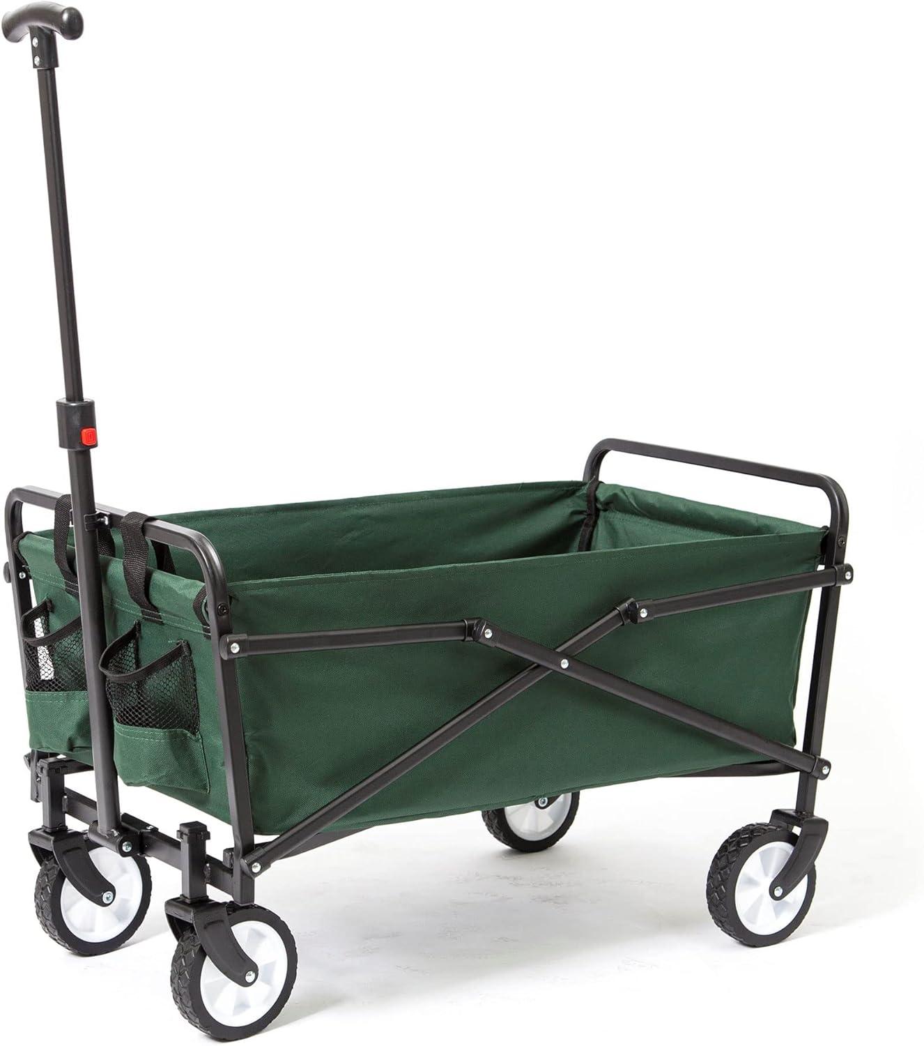 Seina Green Heavy Duty Folding Outdoor Utility Cart with Steel Frame