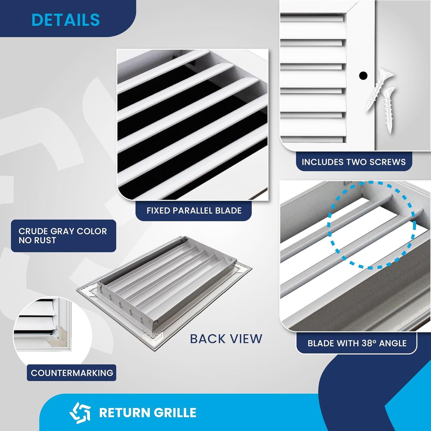 ACLaminaire 6-in x 12-in Aluminum White Sidewall/Ceiling Grille