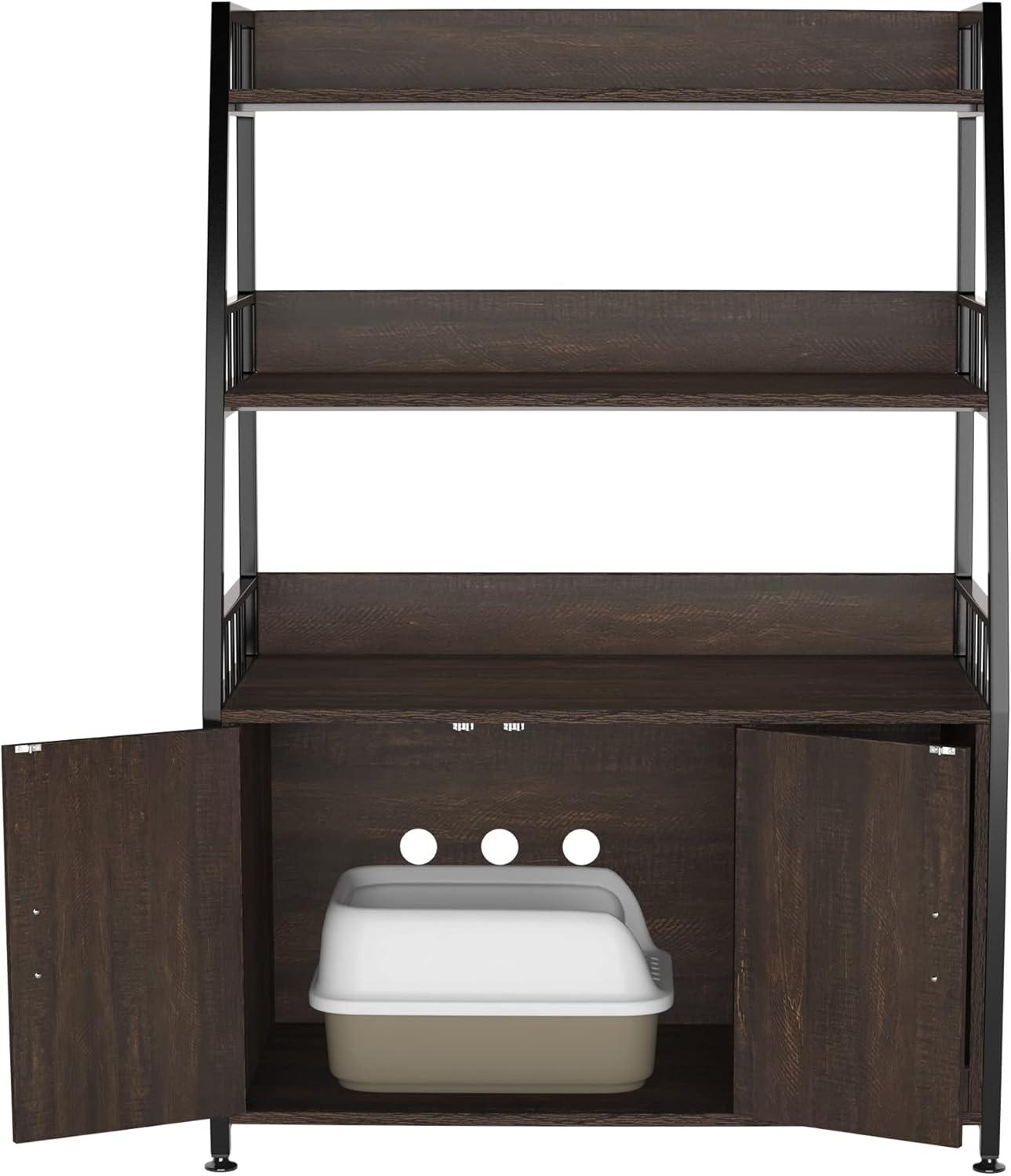 GDLF Large Hidden Cat Litter Box Enclosure Furniture with Shelf  Cat Washroom Storage with Scratch