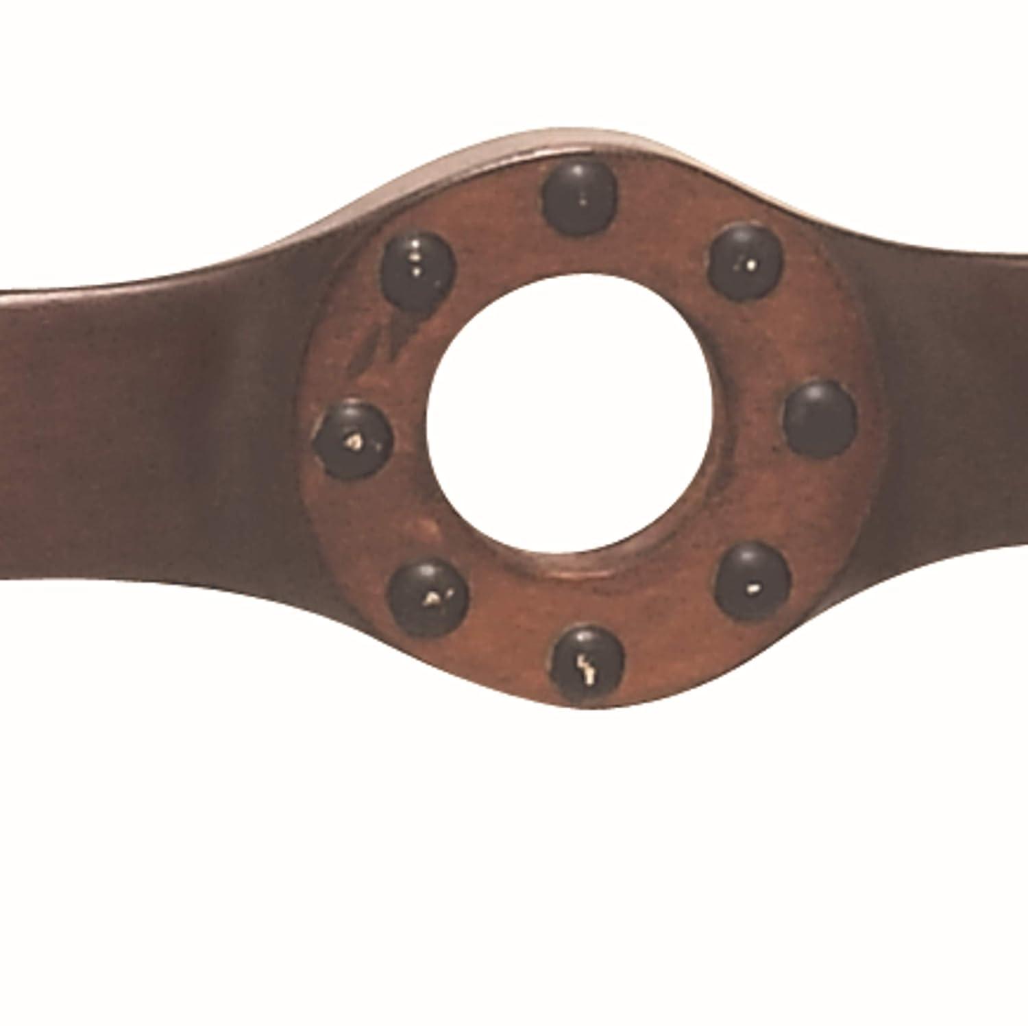 DecMode Brown Metal 2 Blade Airplane Propeller Wall Decor with Aviation Detailing