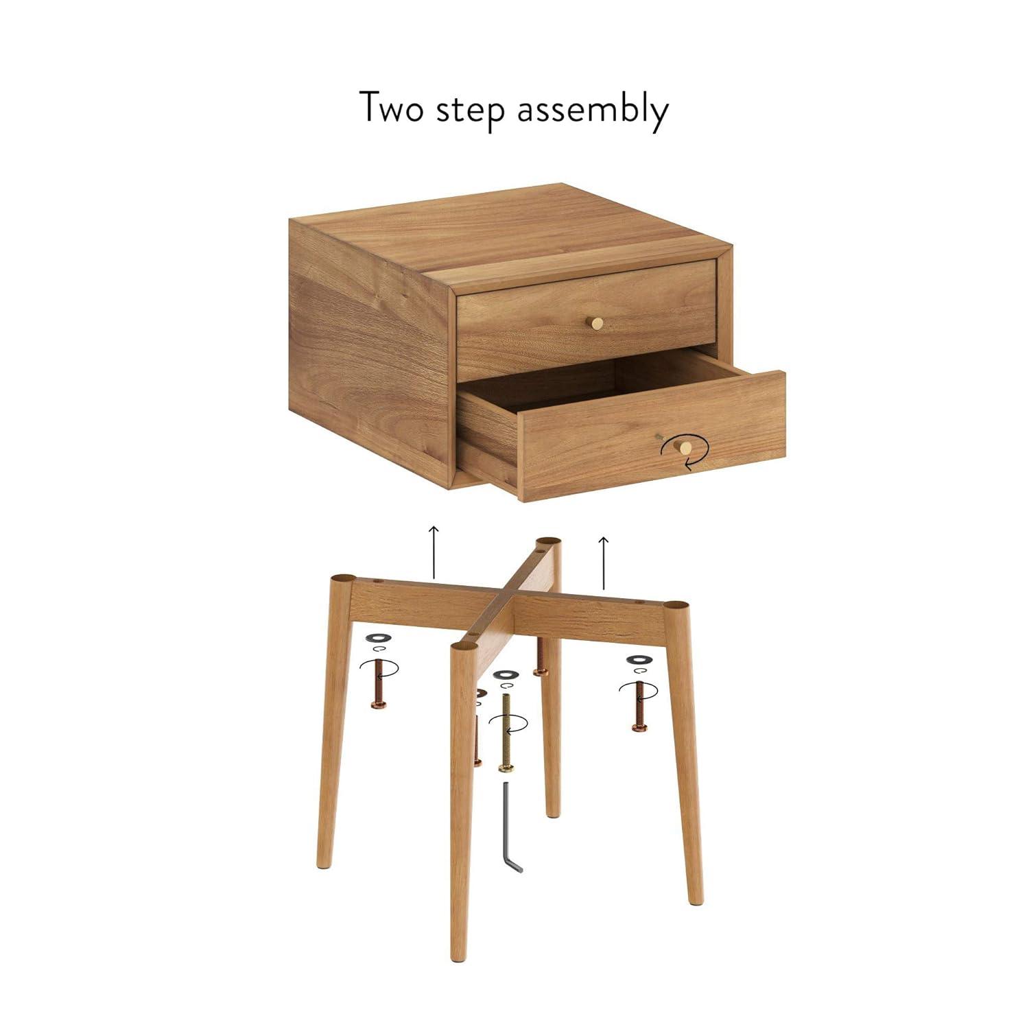 Nathan James Set of 2 Harper Nightstand Brown